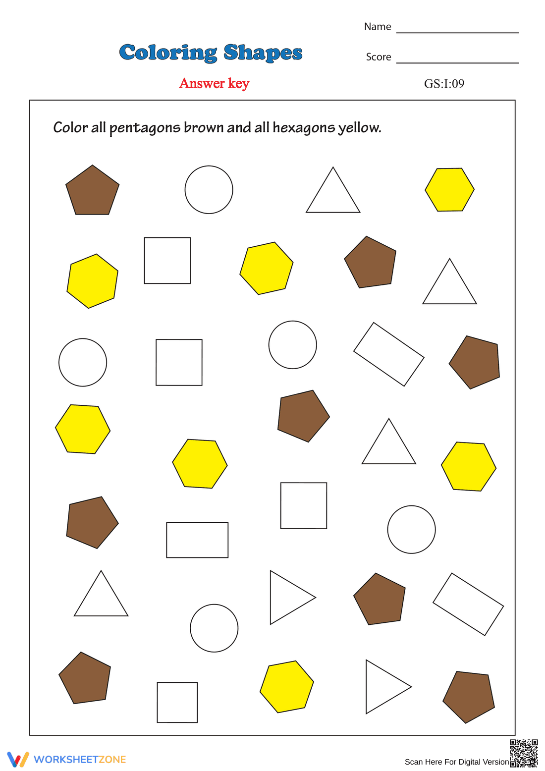Fun with Shapes: Coloring Shapes Worksheet - Page 2