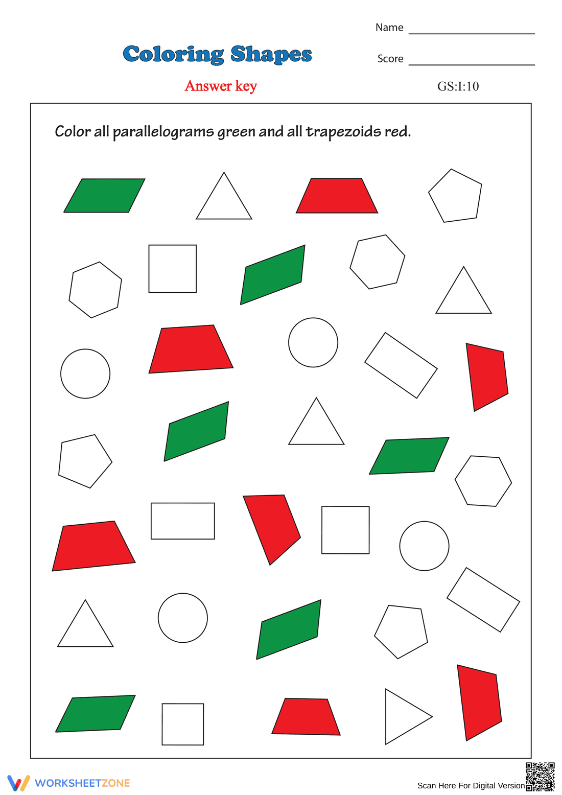 Creative Worksheet for Coloring Shapes and Learning - Page 2