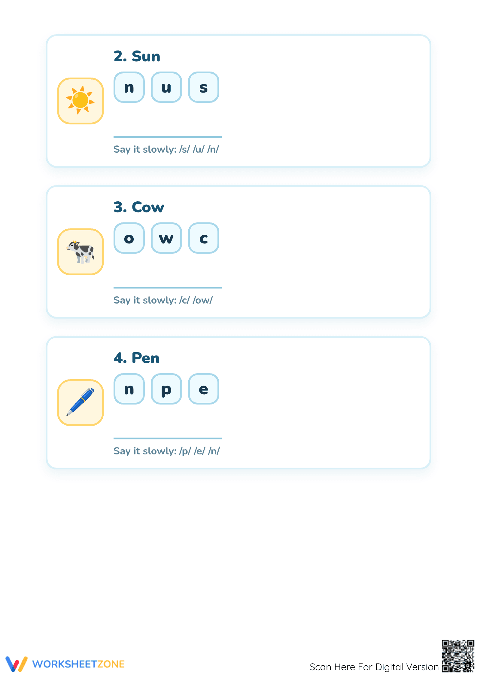 Sounds in Order Phonics Worksheet | Printable Preschool - Page 2