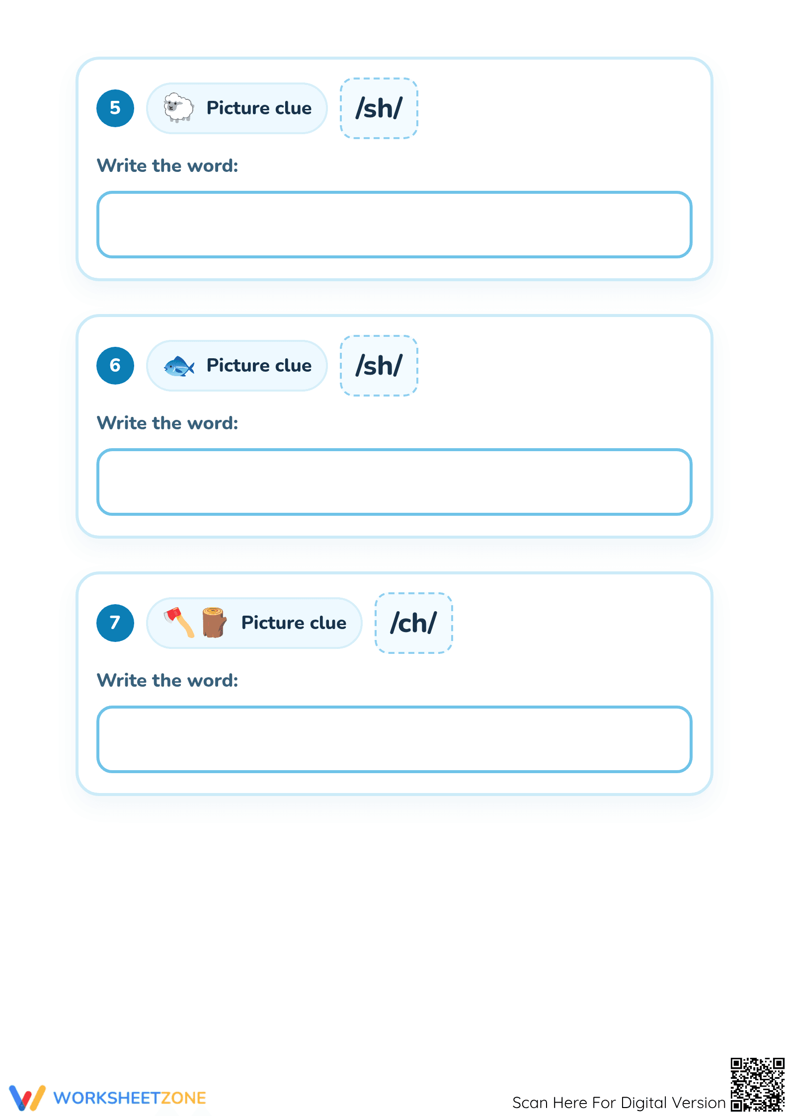 Printable Digraphs Worksheet | Kindergarten ELA Phonics - Page 3