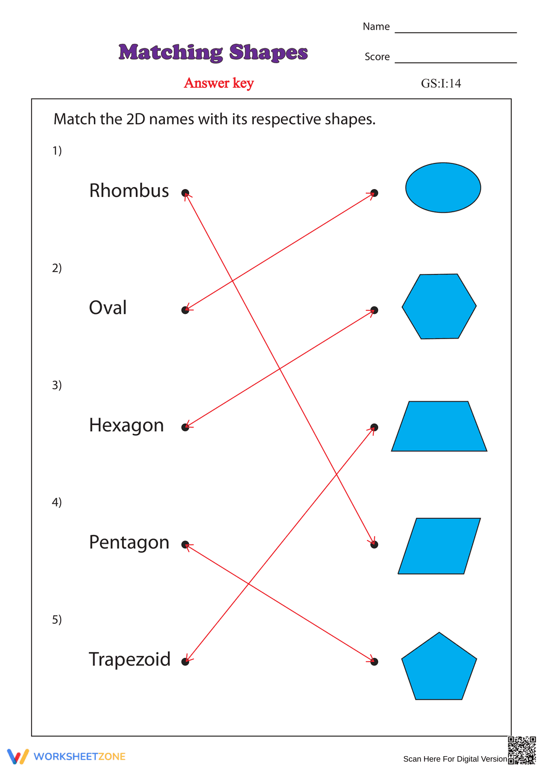 Shape Matching Worksheet for Kids - Page 2