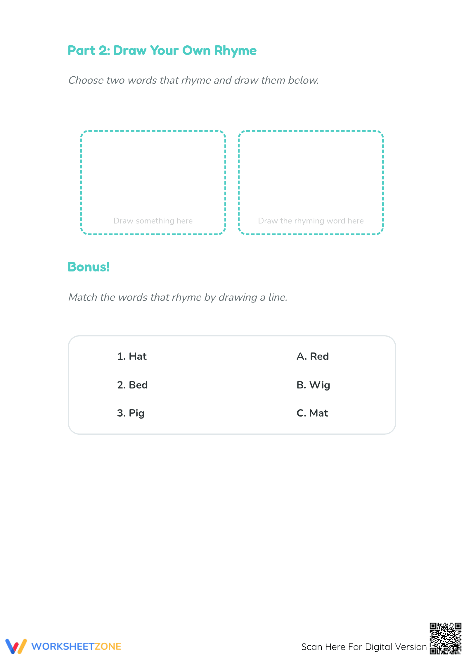 Essential Rhyming Words Worksheet | Grade K-1 Printable - Page 3