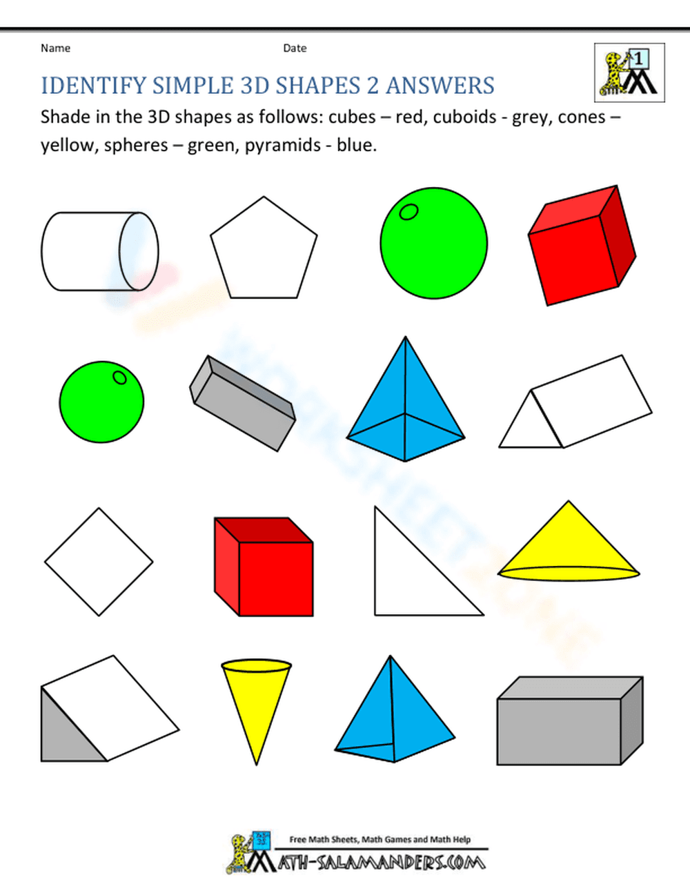 Identify Simple 3D Shapes - Page 2