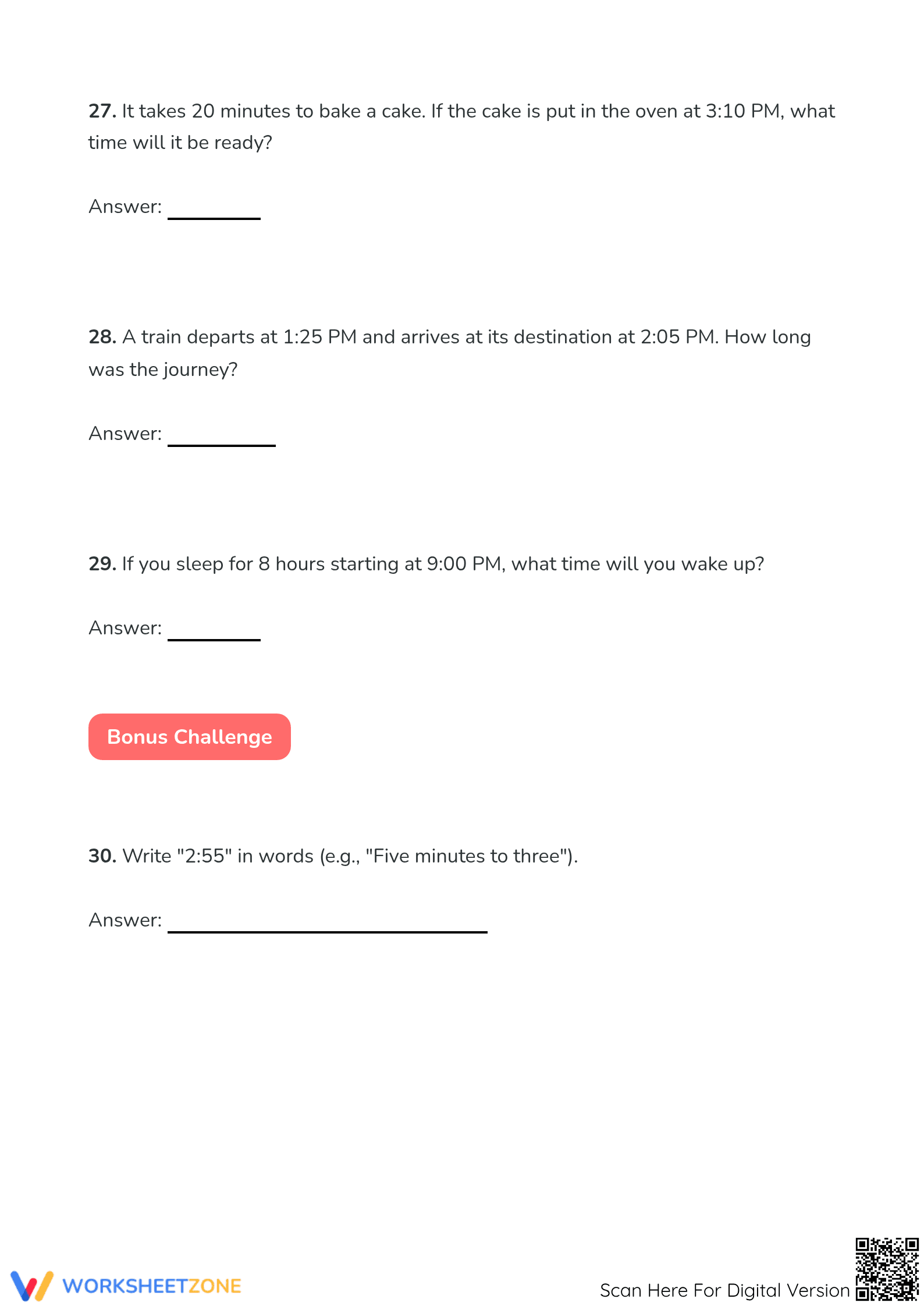 Printable 5-Minute Intervals Time Worksheet | Grade 2-4 Math - Page 5