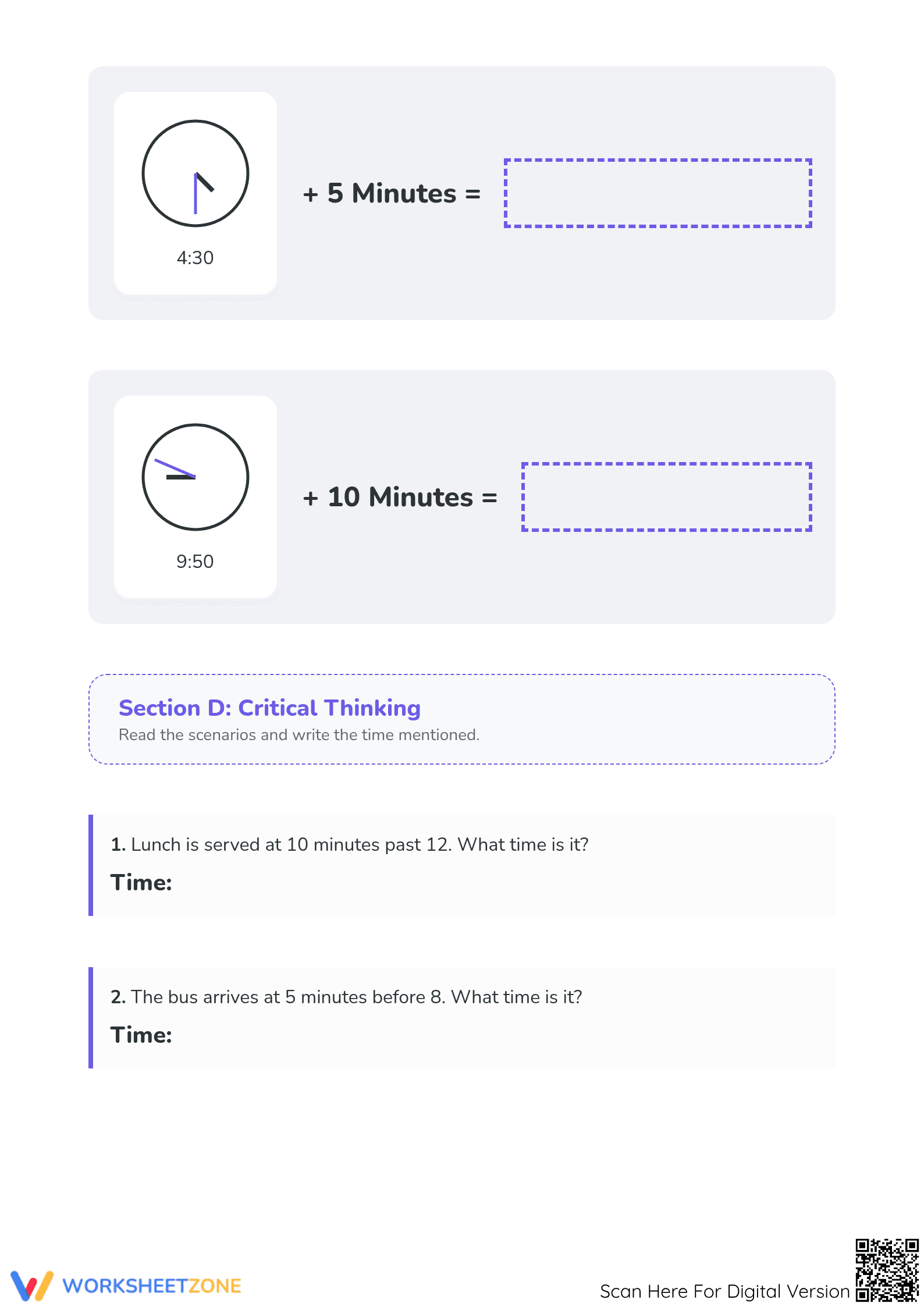 Essential 5-Minute Intervals Worksheet | Grade 2 Math - Page 3