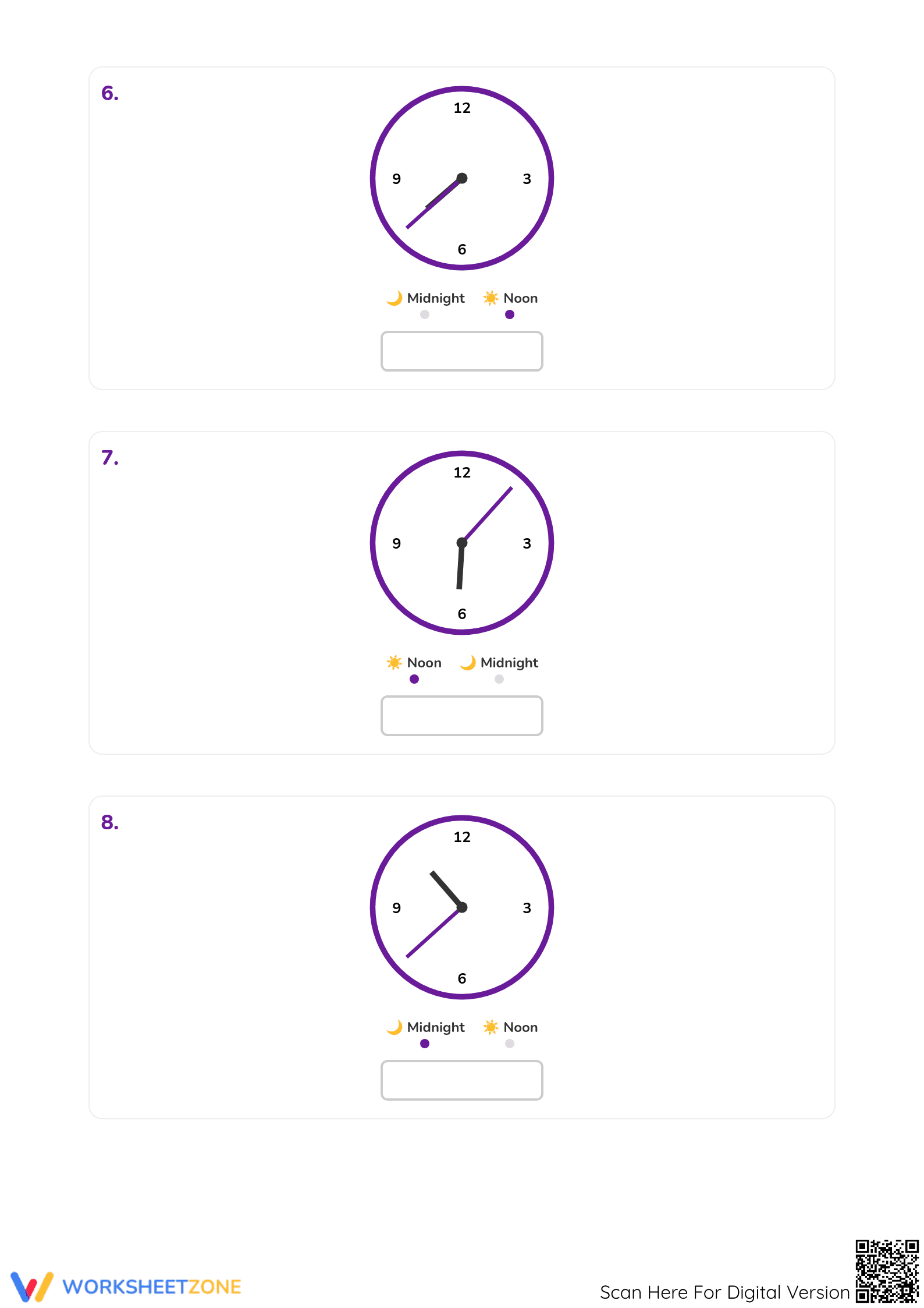 Printable Telling Time to the Minute Worksheet | Grades 2-4 - Page 3