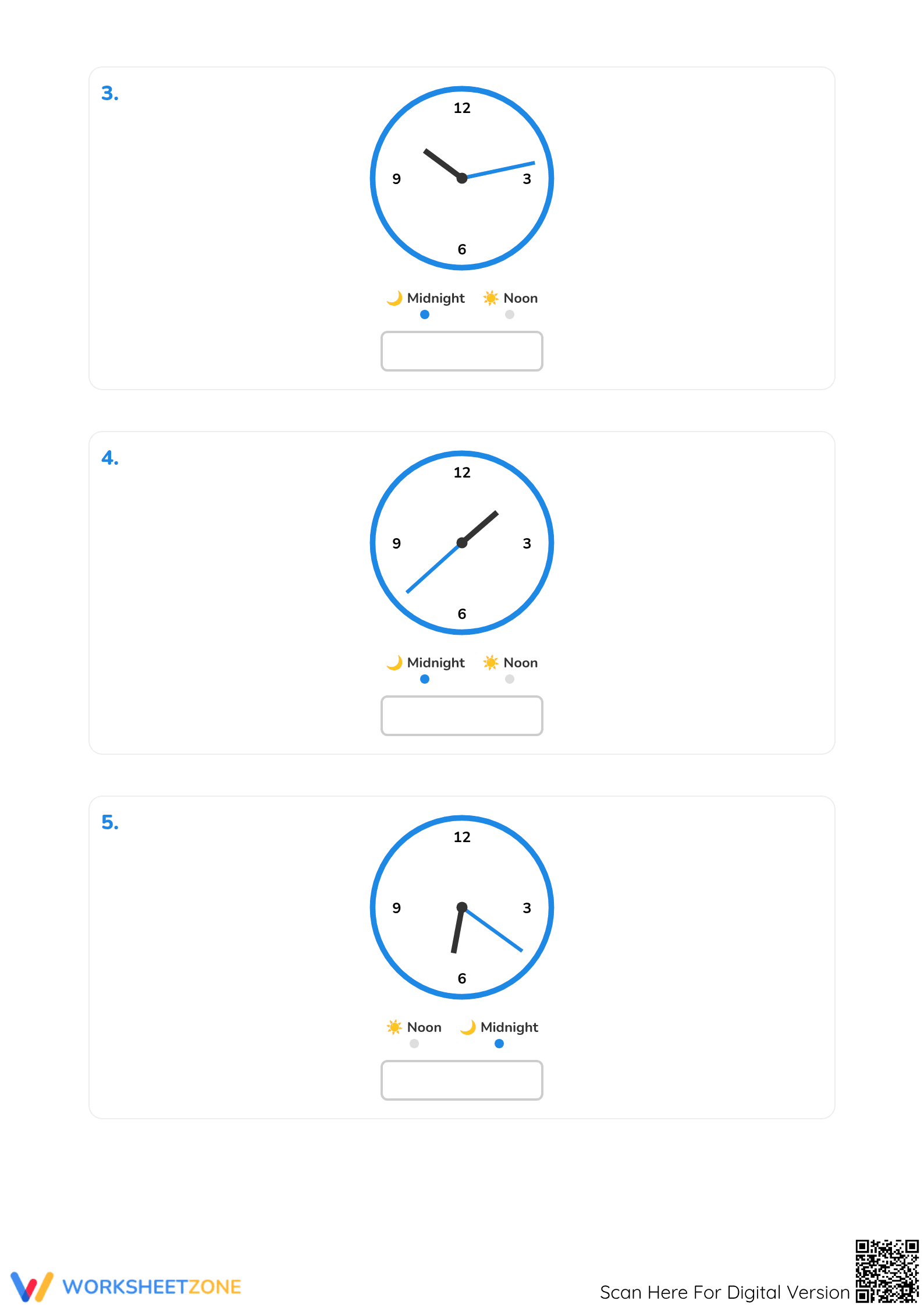 Grade 3 Reading Analog Clocks — Printable No-Prep Worksheet - Page 2