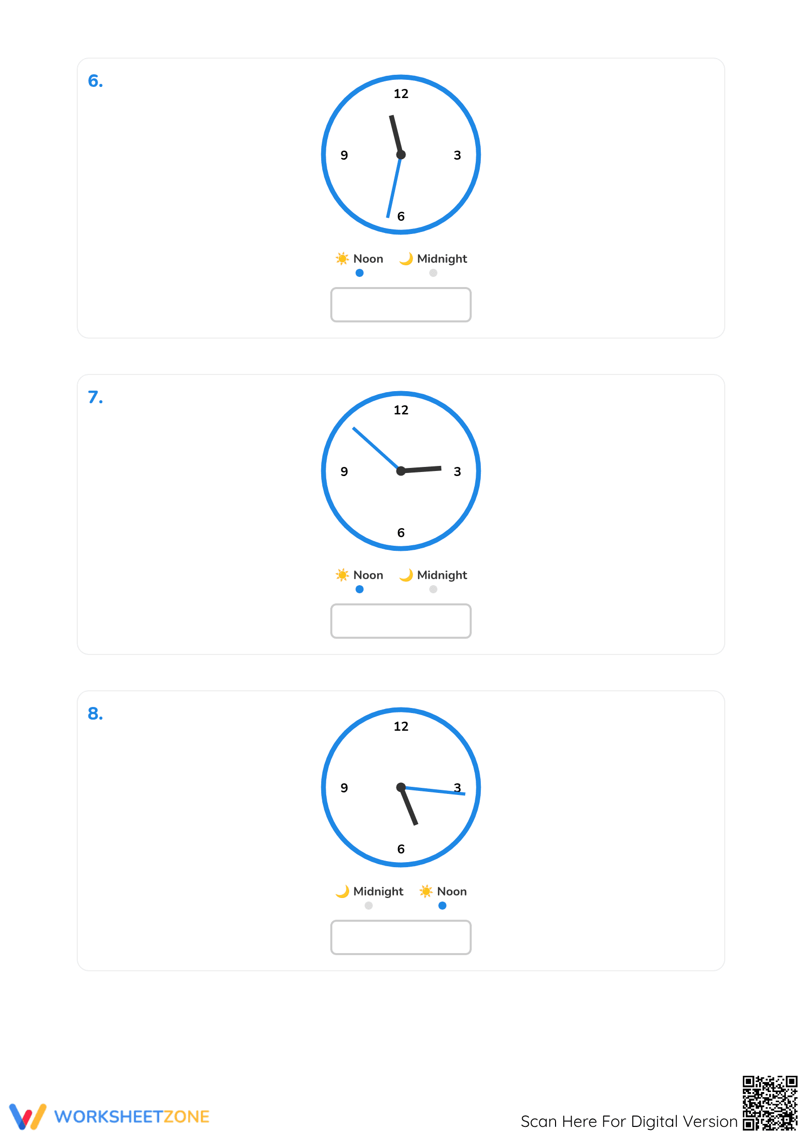 Grade 3 Reading Analog Clocks — Printable No-Prep Worksheet - Page 3
