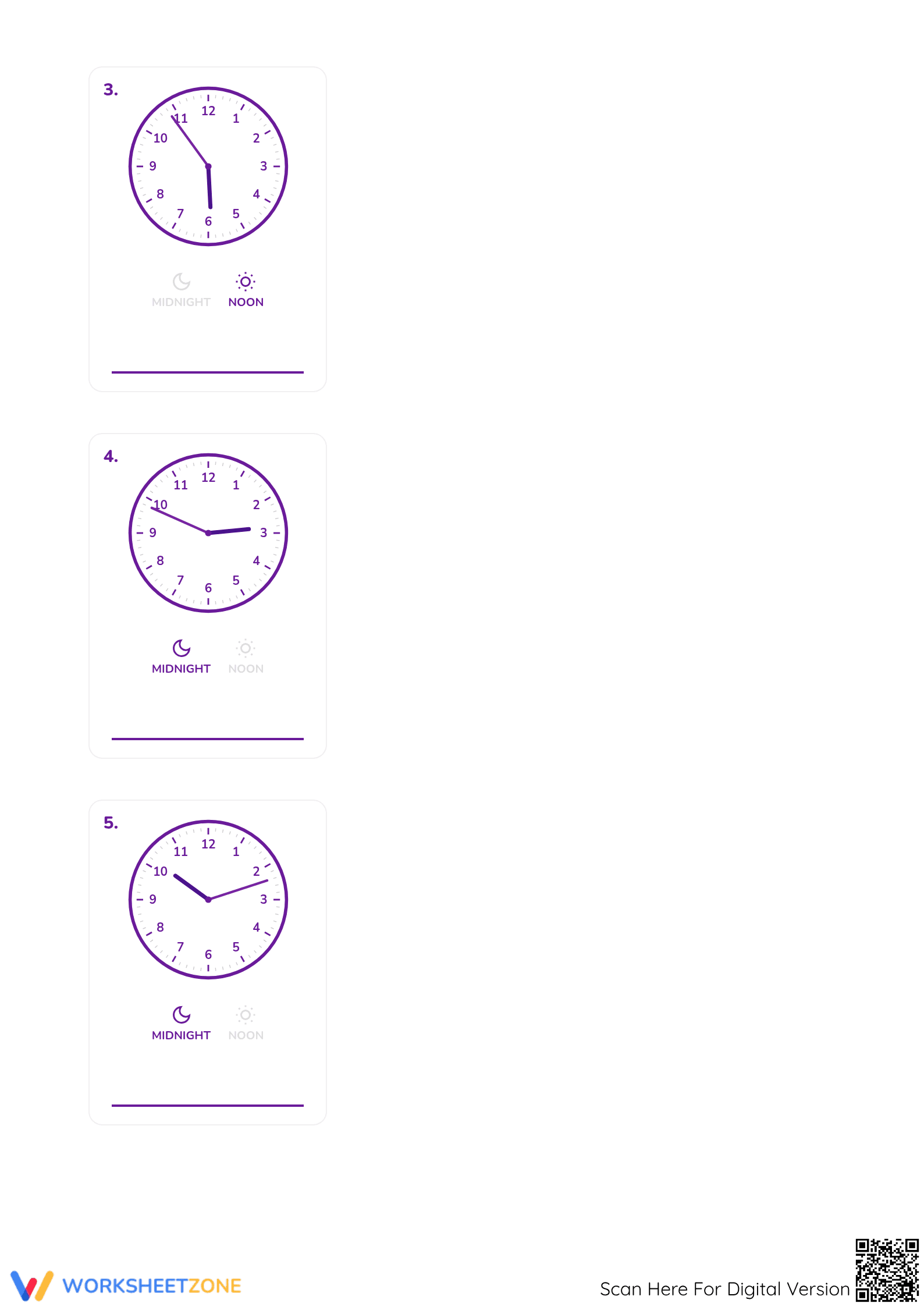 Printable Telling Time Worksheet | Grade 3 Math - Page 2