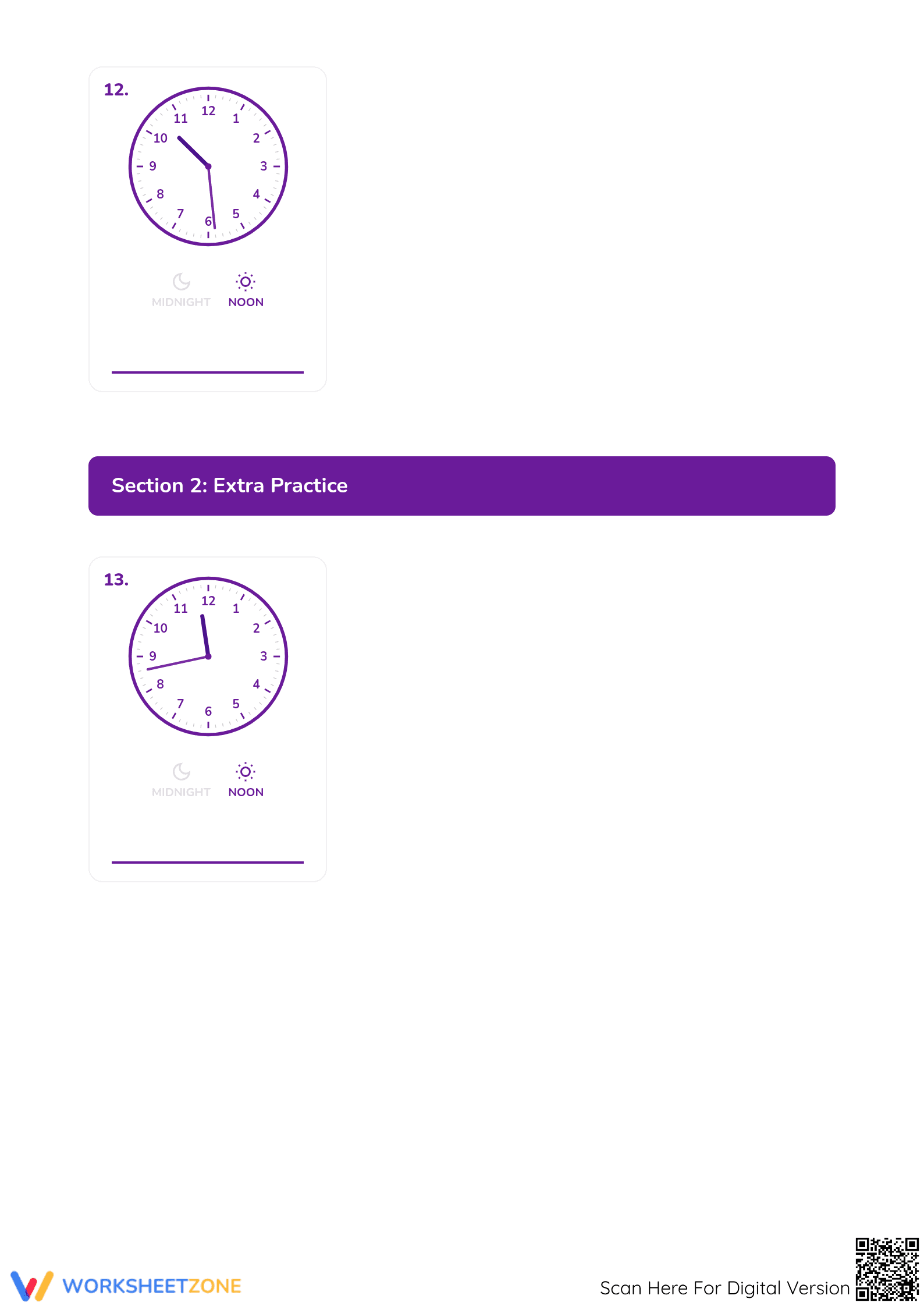 Printable Telling Time Worksheet | Grade 3 Math - Page 5