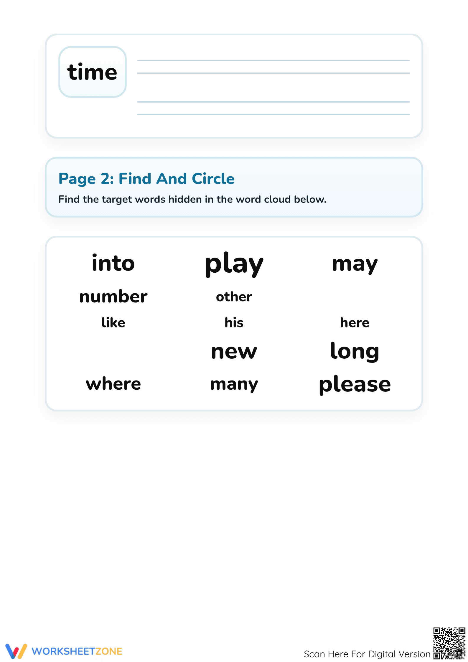 Kindergarten Sight Words — Printable No-Prep Worksheet - Page 3