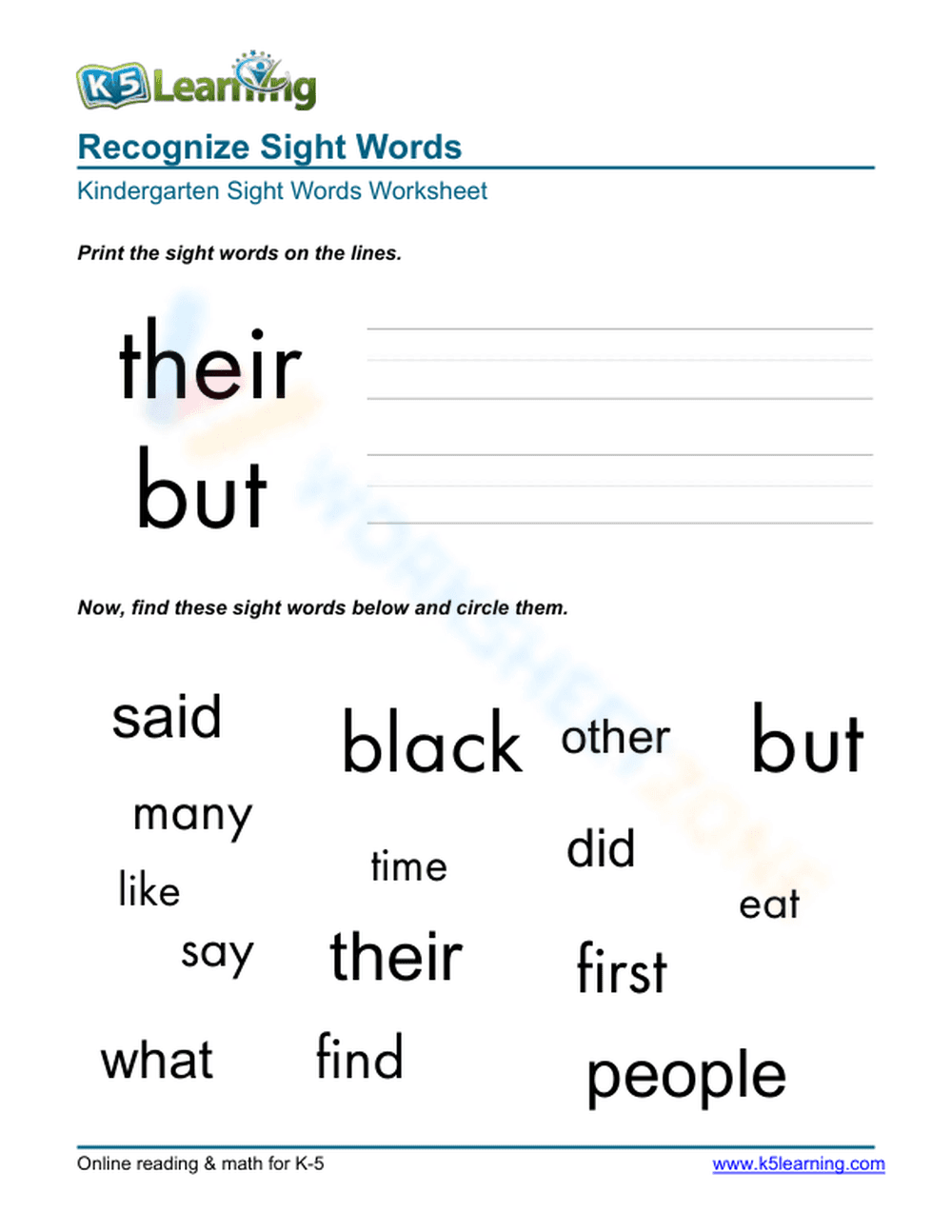 Recognize Sight Words - Print and find 4 - Page 2