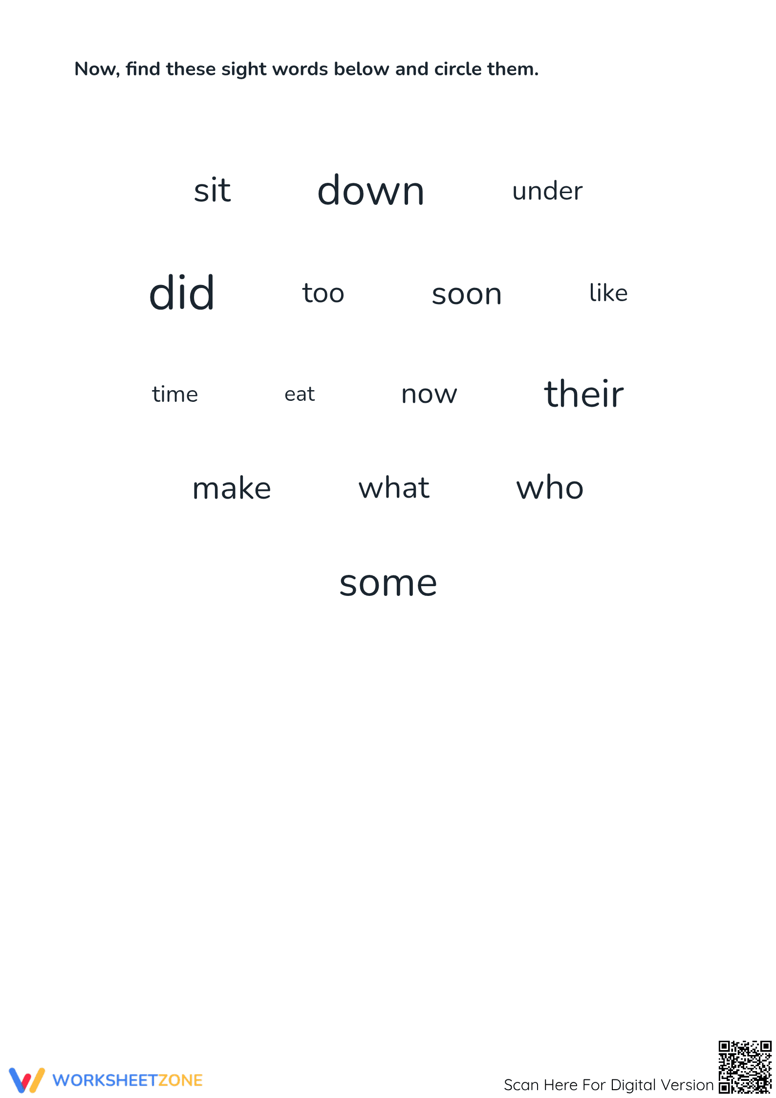 Kindergarten Sight Words Worksheet | Printable Ready - Page 3