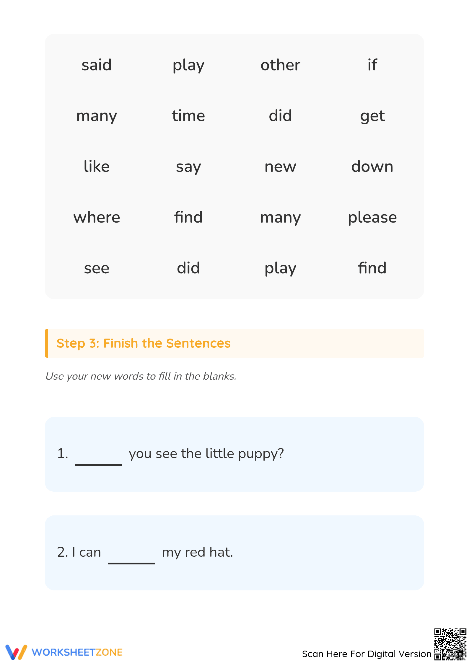 Essential Sight Words Worksheet | Kindergarten ELA Ready - Page 2
