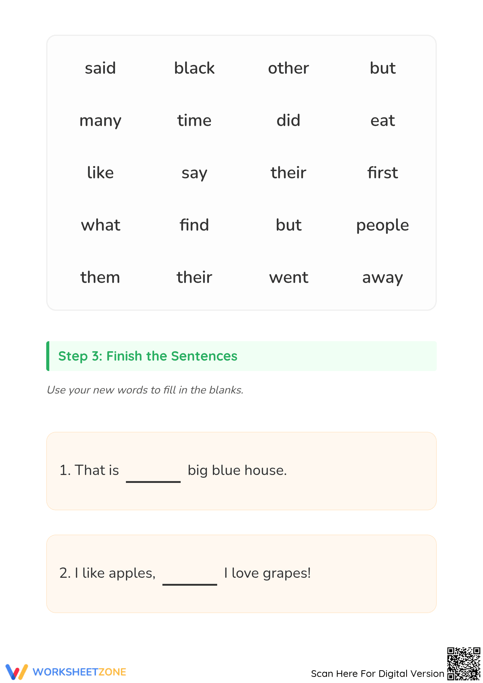 Essential Sight Words Worksheet | Grade K Printable - Page 2