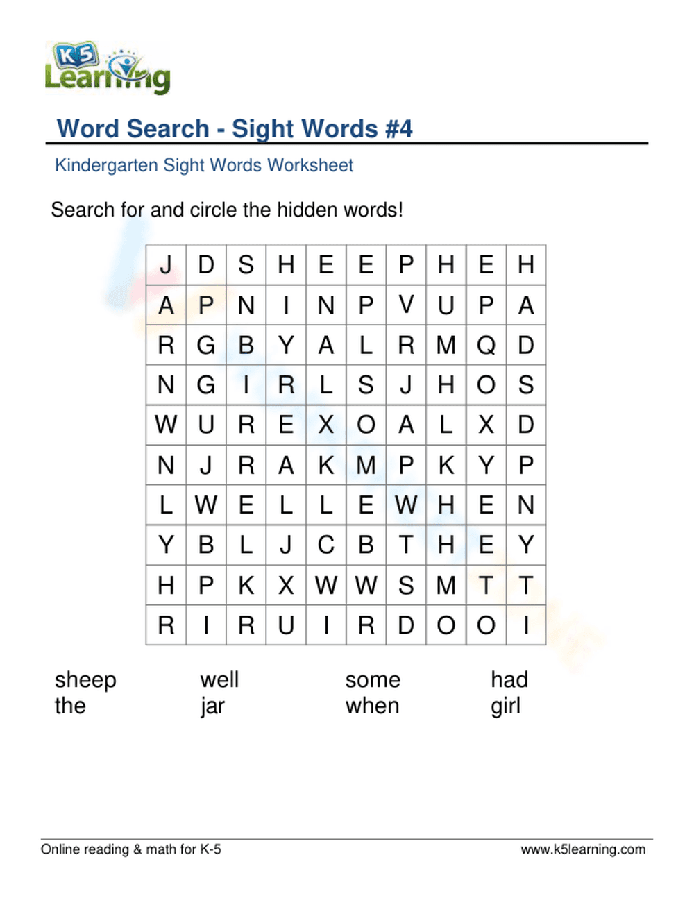 Kindergarten Sight Words Word Search | Essential Printable - Page 2