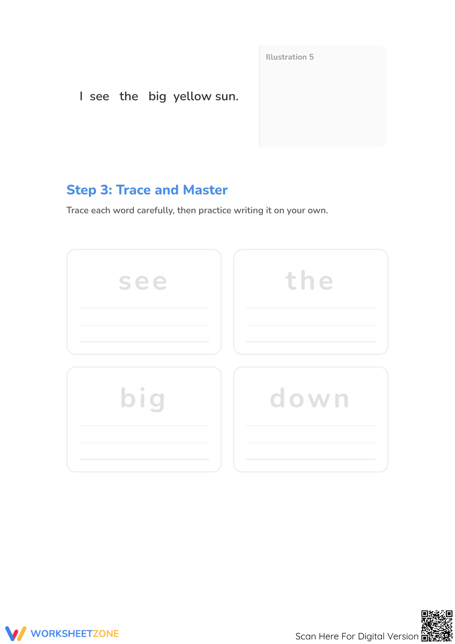 Essential Sight Words Worksheet | Kindergarten ELA Ready - Page 3