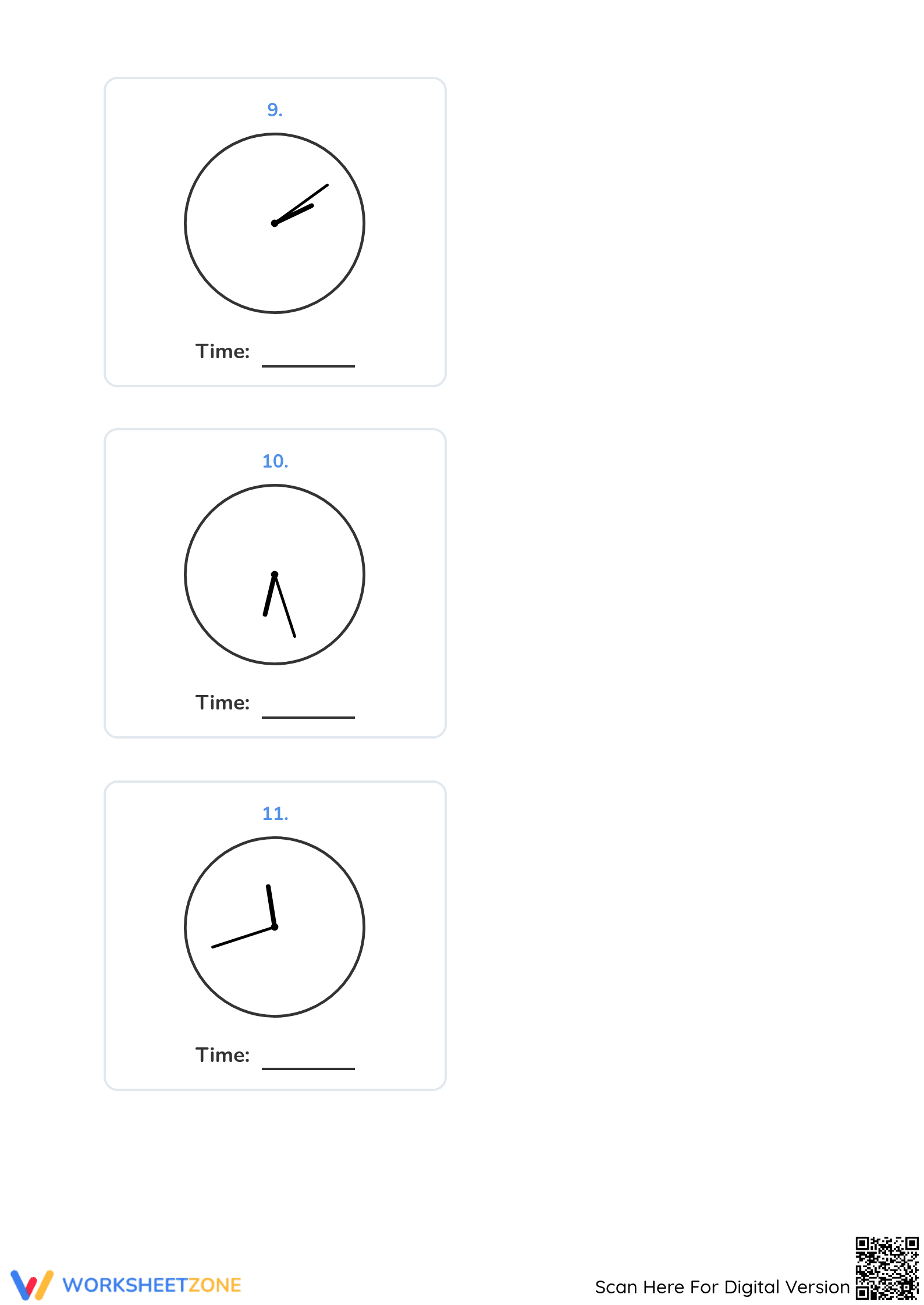 Grade 3 Telling Time — Printable No-Prep Worksheet - Page 4