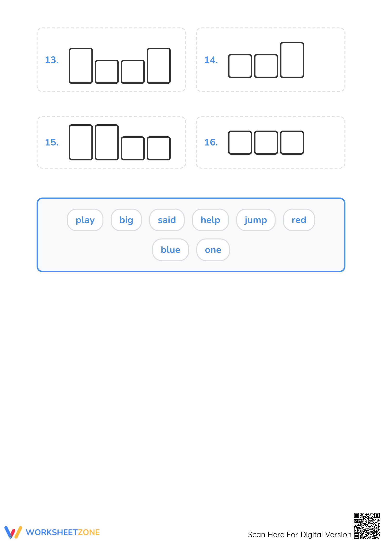 Printable Word Shapes 6 Worksheet | Kindergarten ELA Ready - Page 3