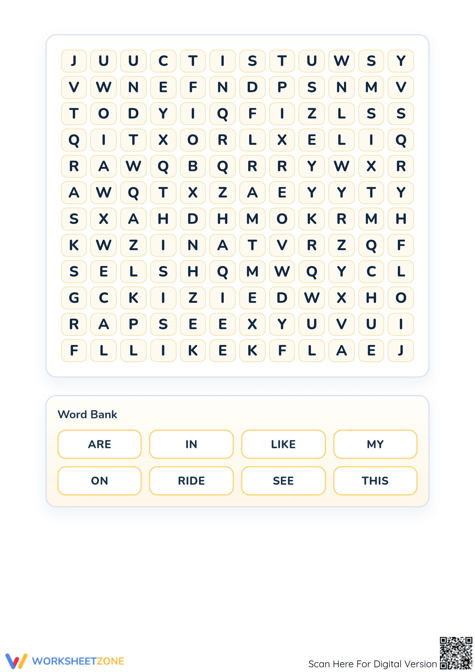 Printable Sight Words Word Search 2 | Grade K-1 Essential - Page 2