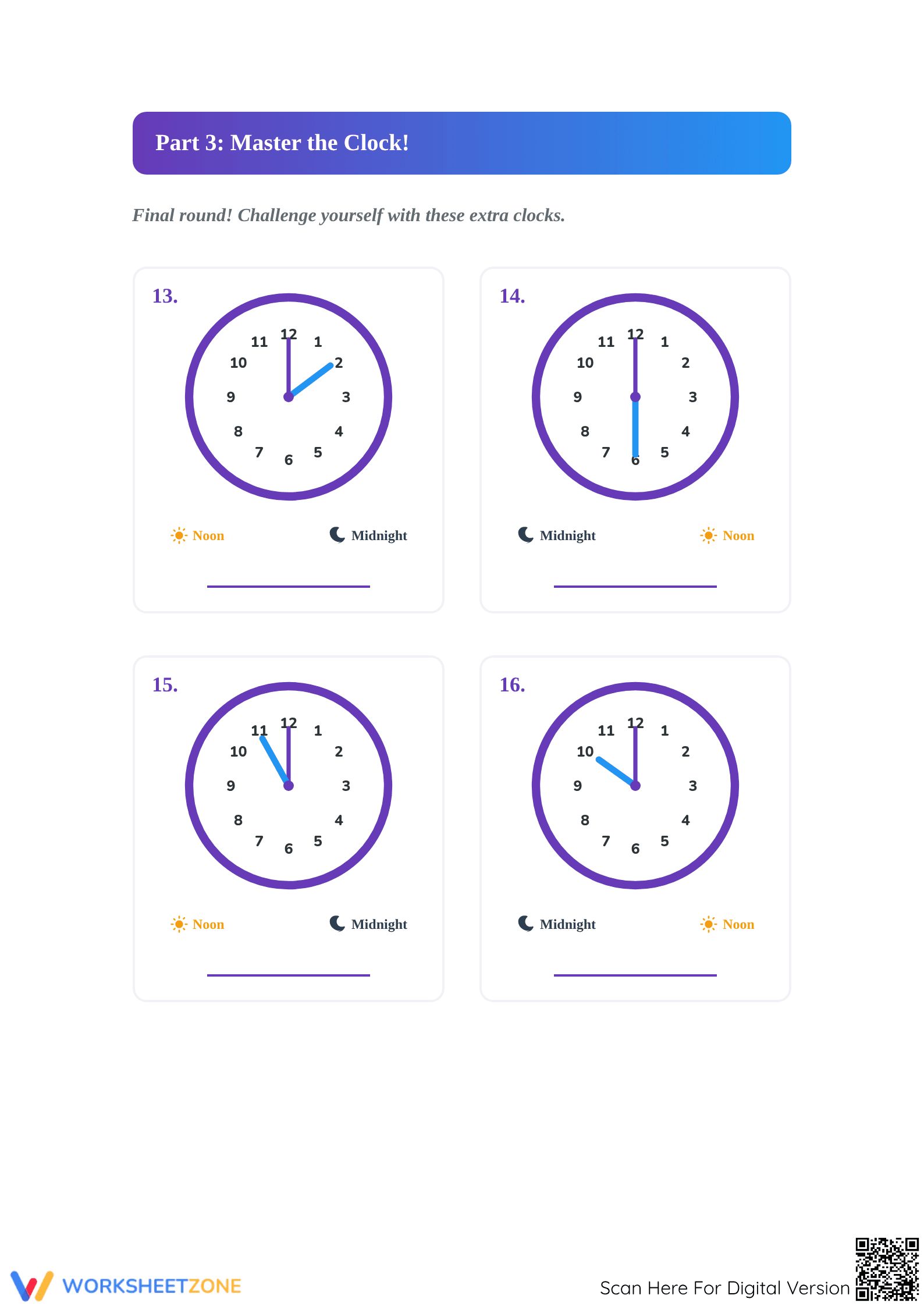 Printable Reading Analog Clocks Worksheet | Grade 2-4 Math - Page 4