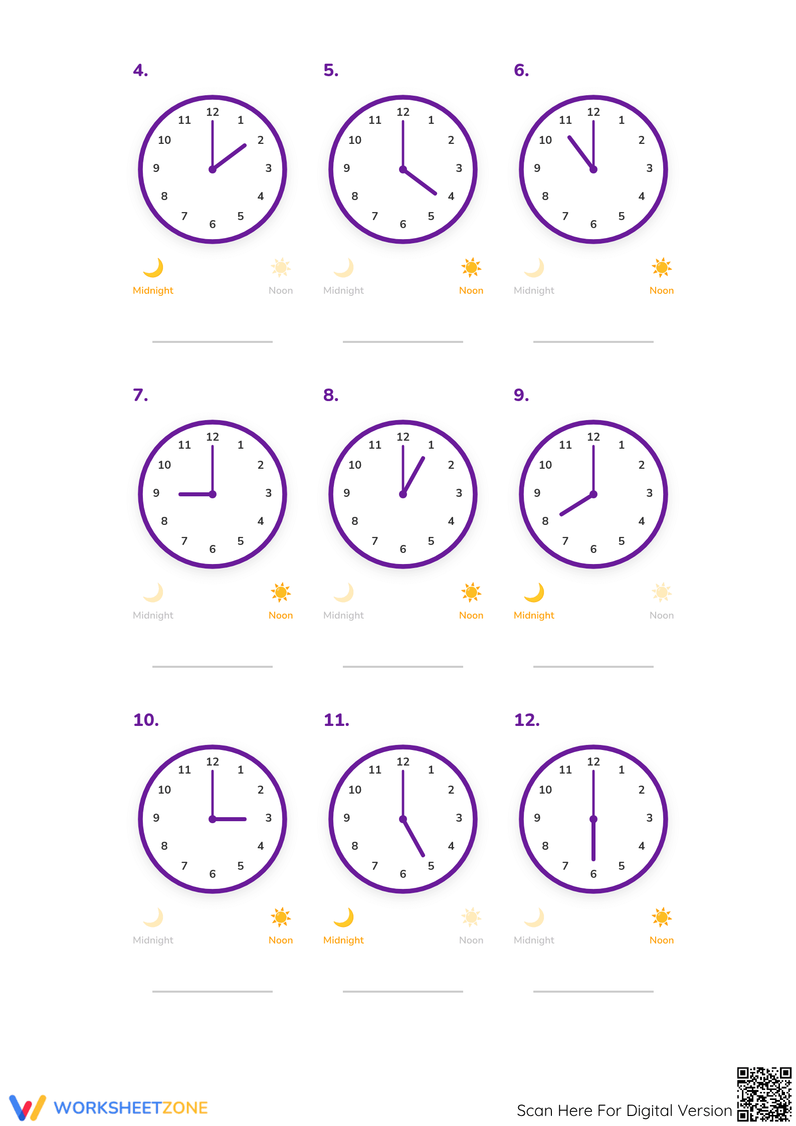 Printable Reading Time Worksheet | Grade 2-4 Math - Page 2