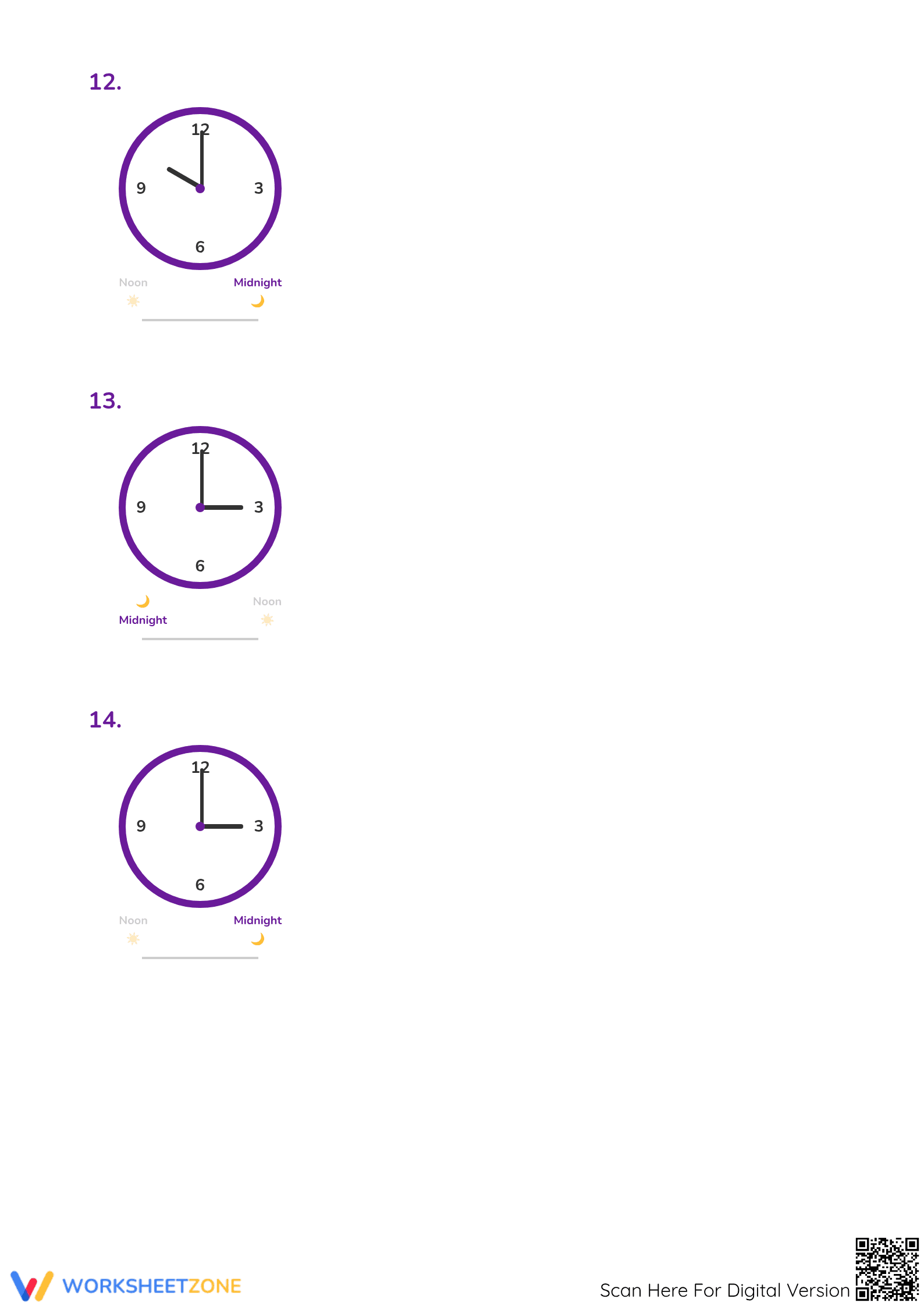 Printable Telling Time Worksheet: 1-Hour Intervals Grade 2-4 - Page 5