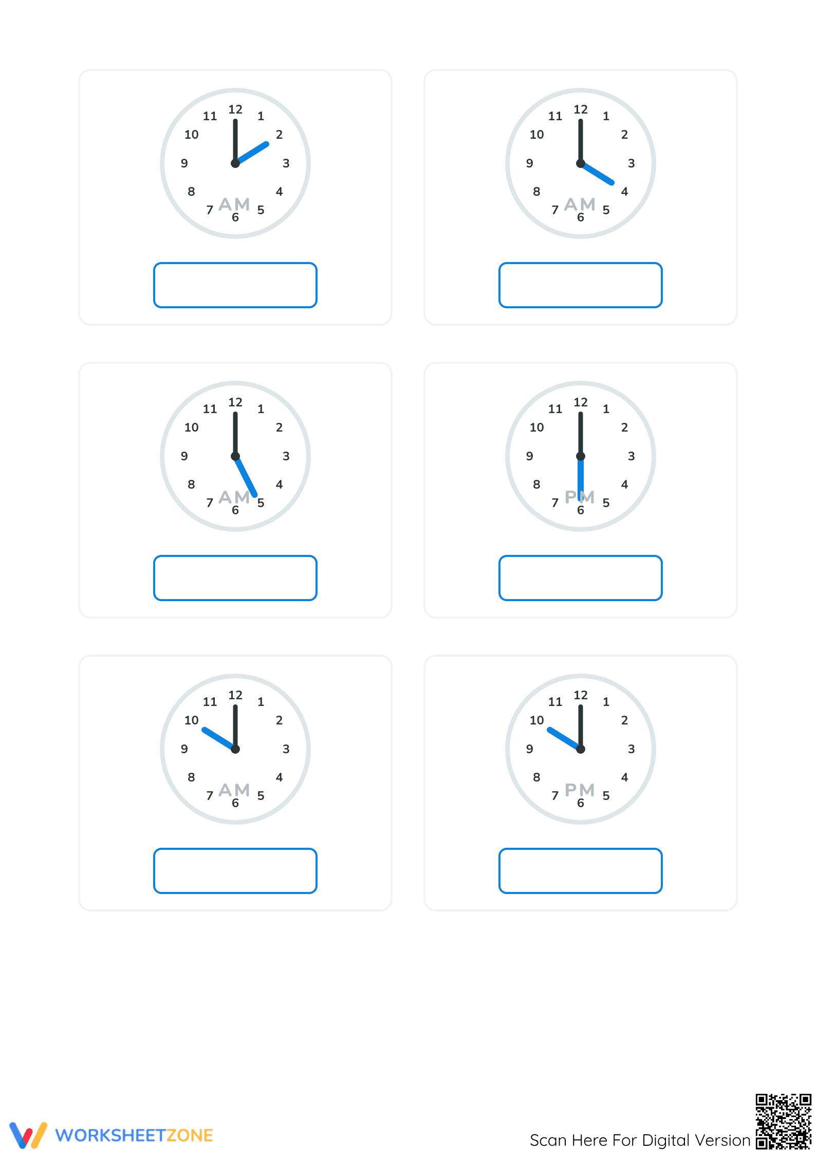 Printable Telling Time Worksheet | Grade 2-4 Math - Page 2