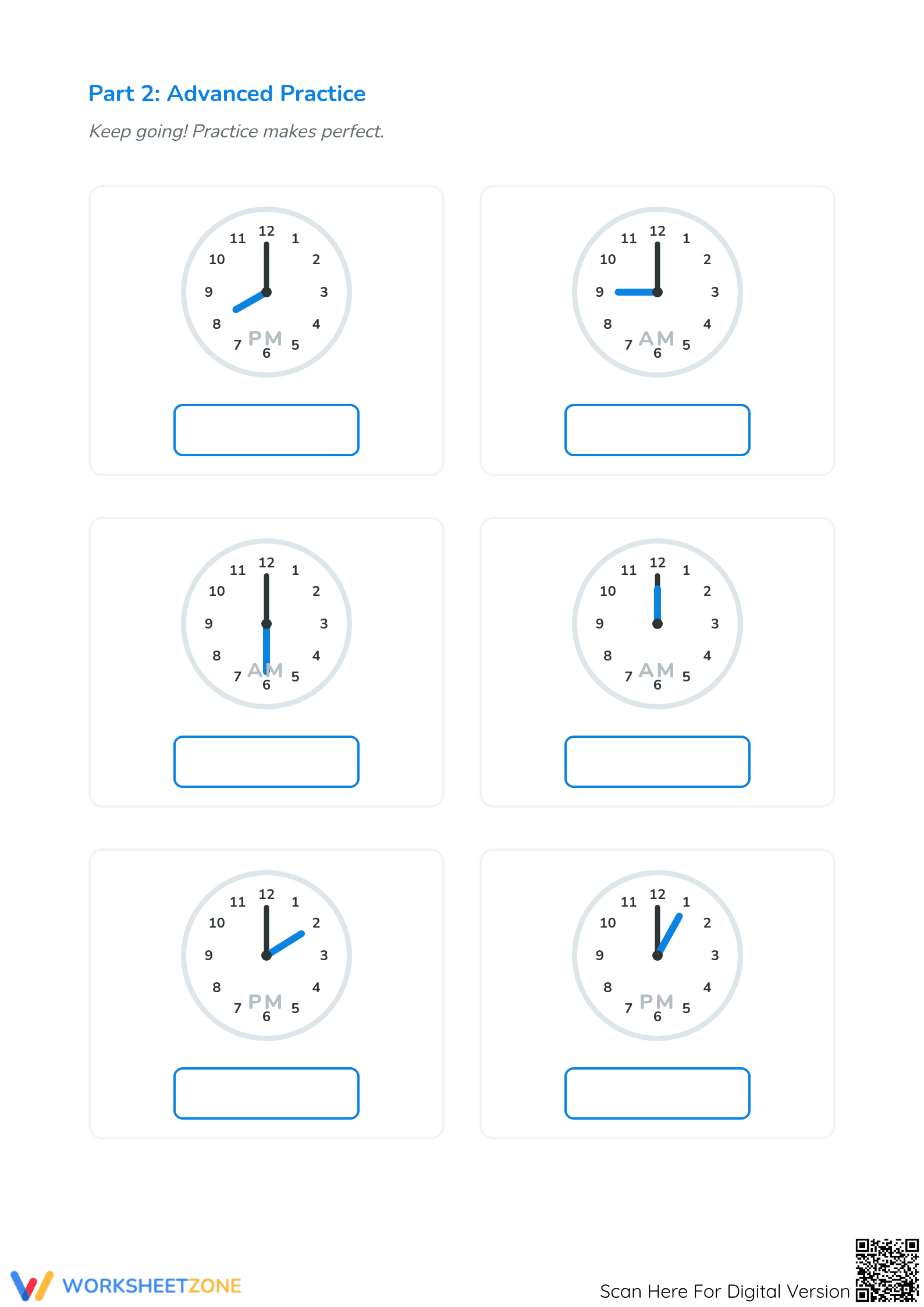Printable Telling Time Worksheet | Grade 2-4 Math - Page 3