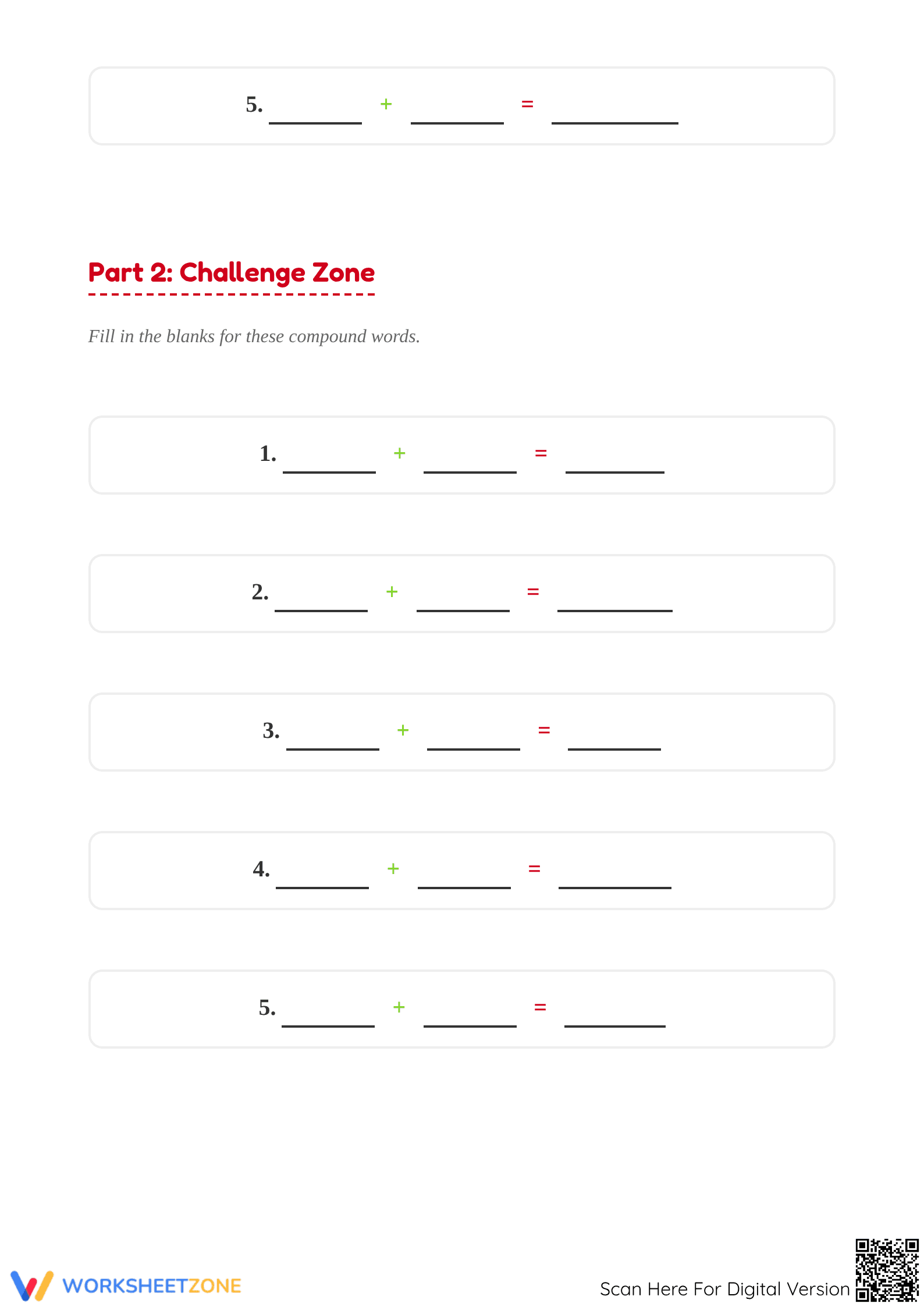 Grade 1 Compound Words — Printable No-Prep Worksheet - Page 2