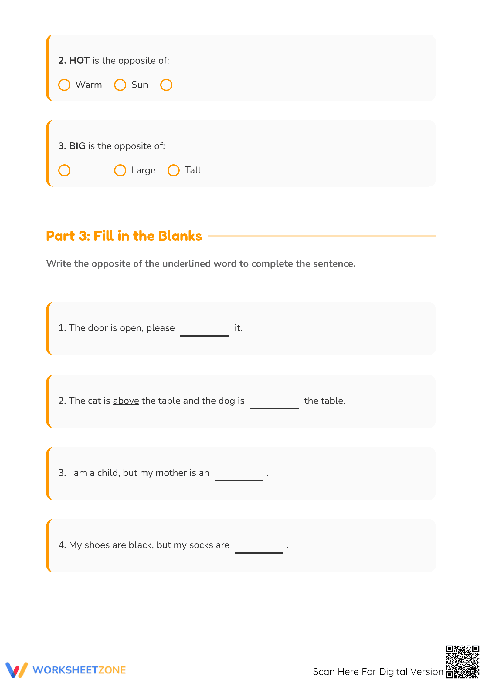 Printable Opposites Worksheet | Grade 1 Essential ELA - Page 3