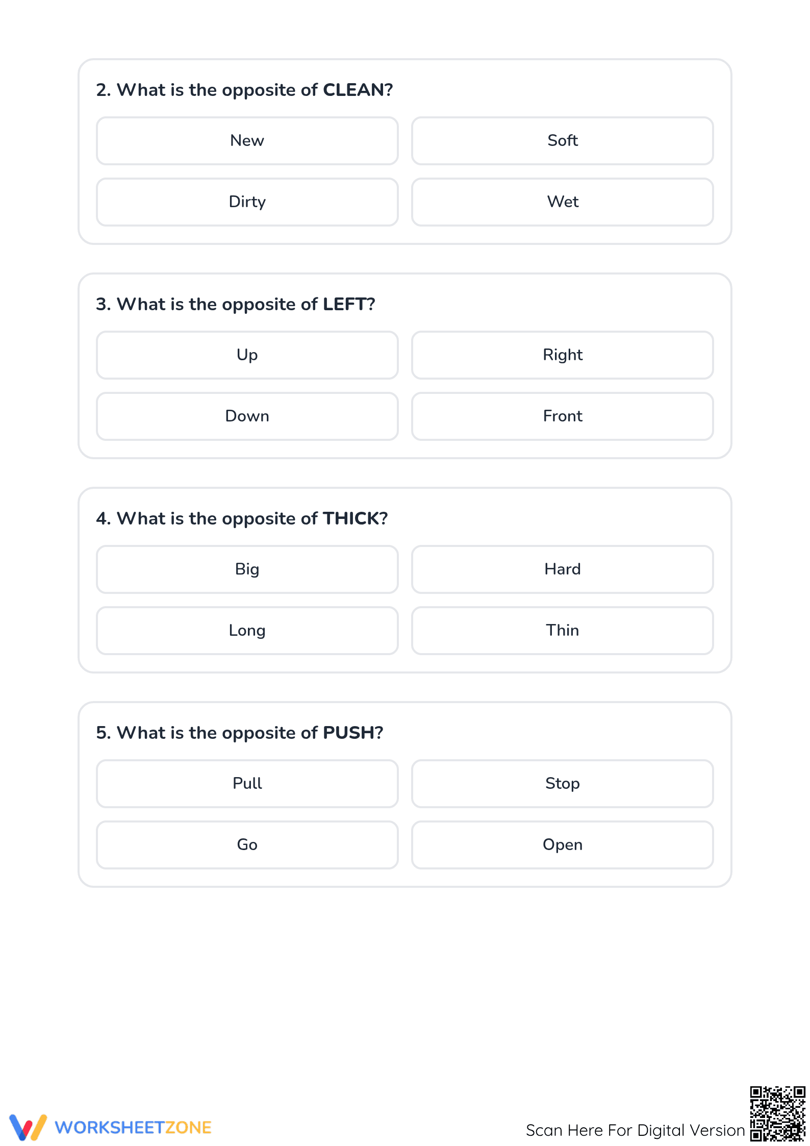 Essential Opposites Matching Worksheet | Grade 1 ELA - Page 3