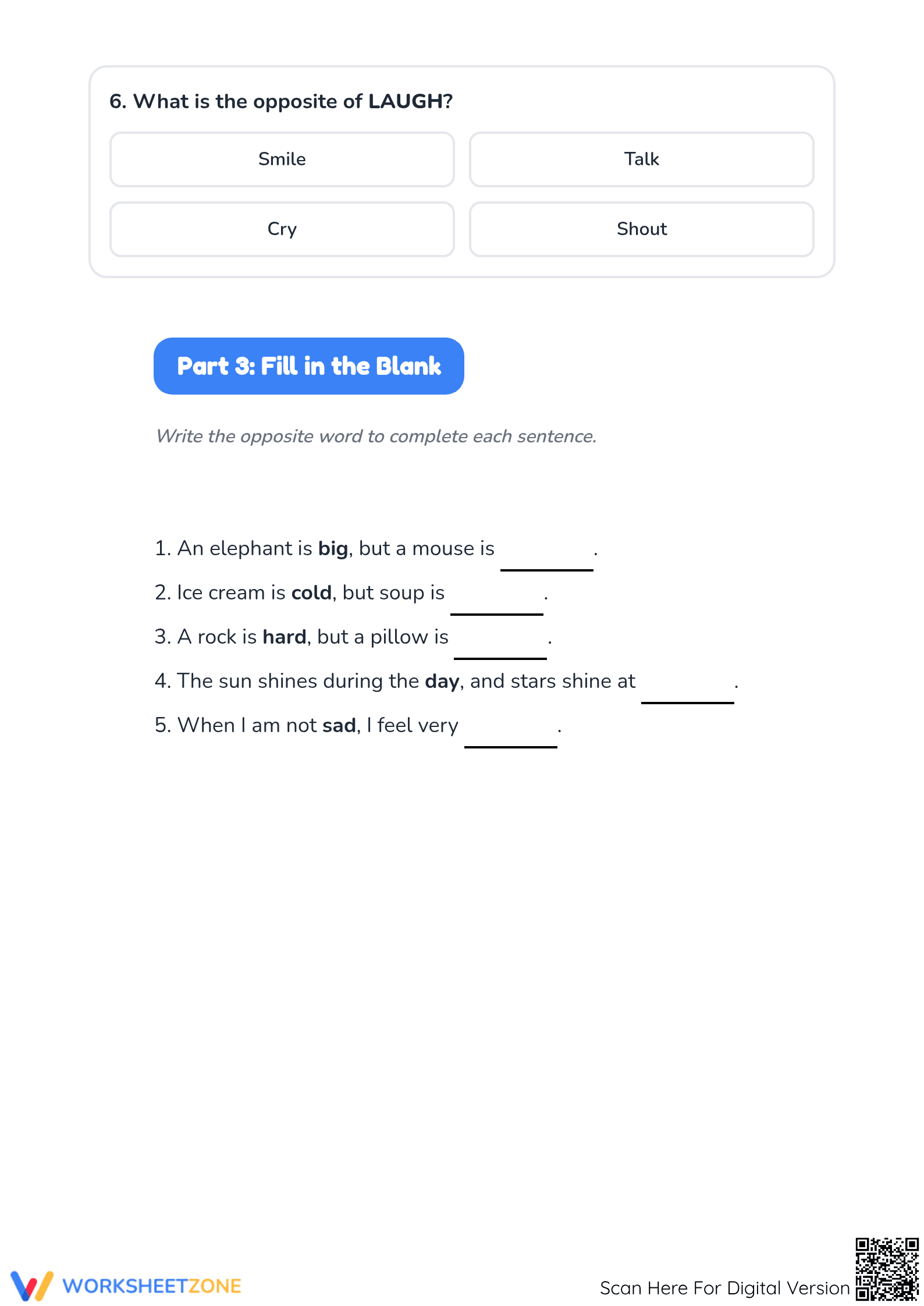Essential Opposites Matching Worksheet | Grade 1 ELA - Page 4