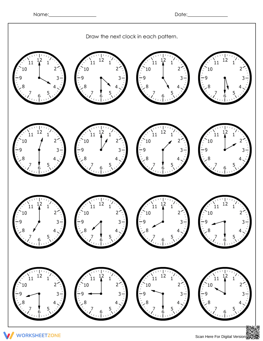 Clock Reading and Drawing Time Worksheet - Page 2