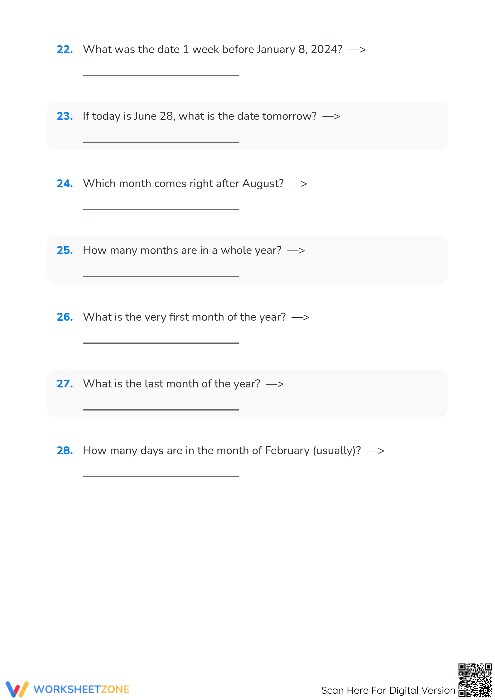 Printable Convert the Dates Worksheet | Grade 1 & 2 Math - Page 4