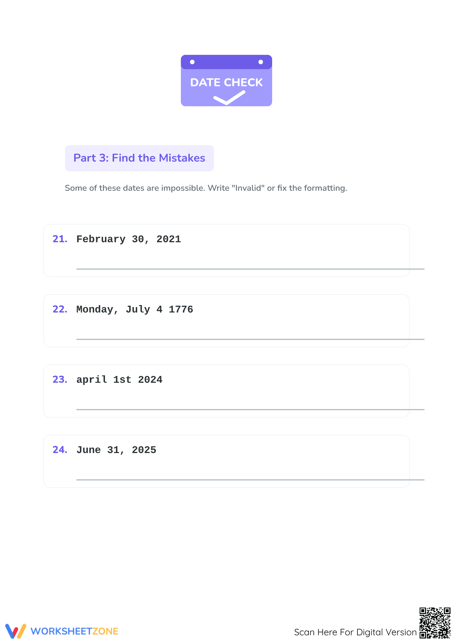 Essential Date Formatting Worksheet | Grade 2 Math - Page 4