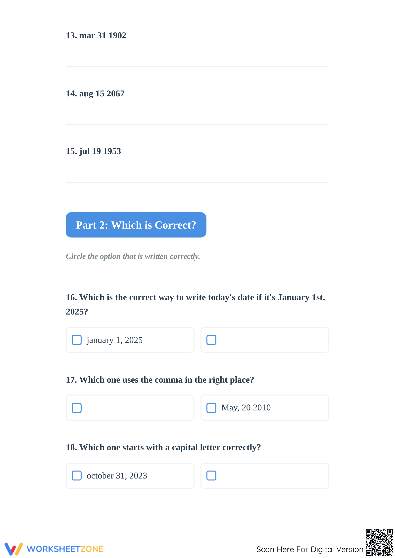 Writing Dates Worksheet | Grade 1-2 Printable - Page 3