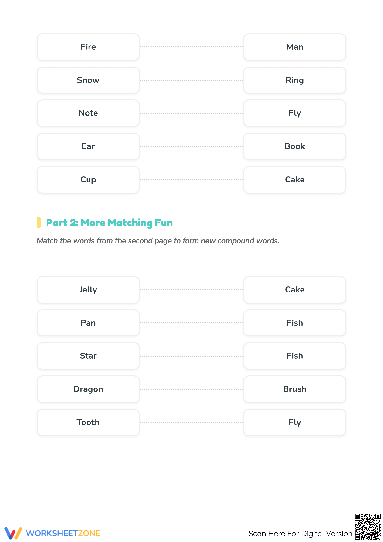 Compound Words Magic Worksheet | Grade 1 ELA Essential - Page 2