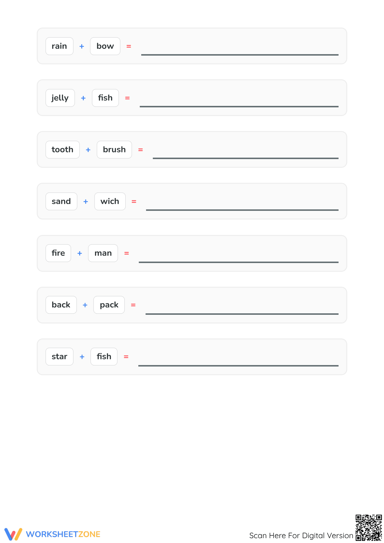 Essential Compound Words Matching Worksheet | Grade 1 ELA - Page 3