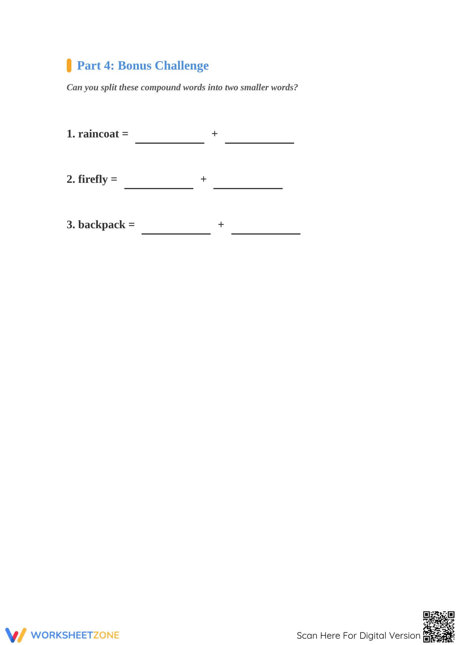 Grade 1 Compound Words — Printable Essential Worksheet - Page 4