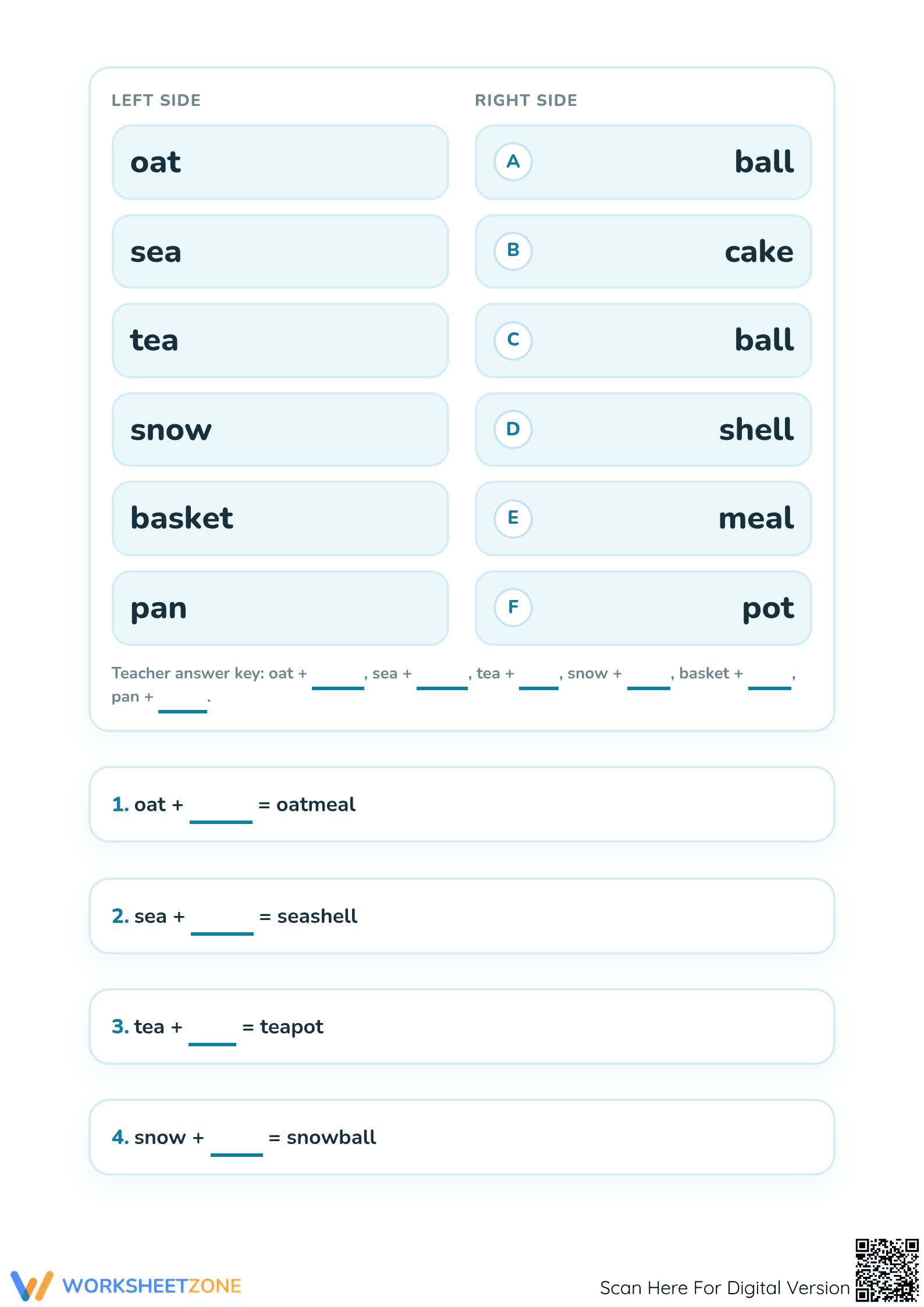 Grade 1 Compound Words — Printable Essential Worksheet - Page 2