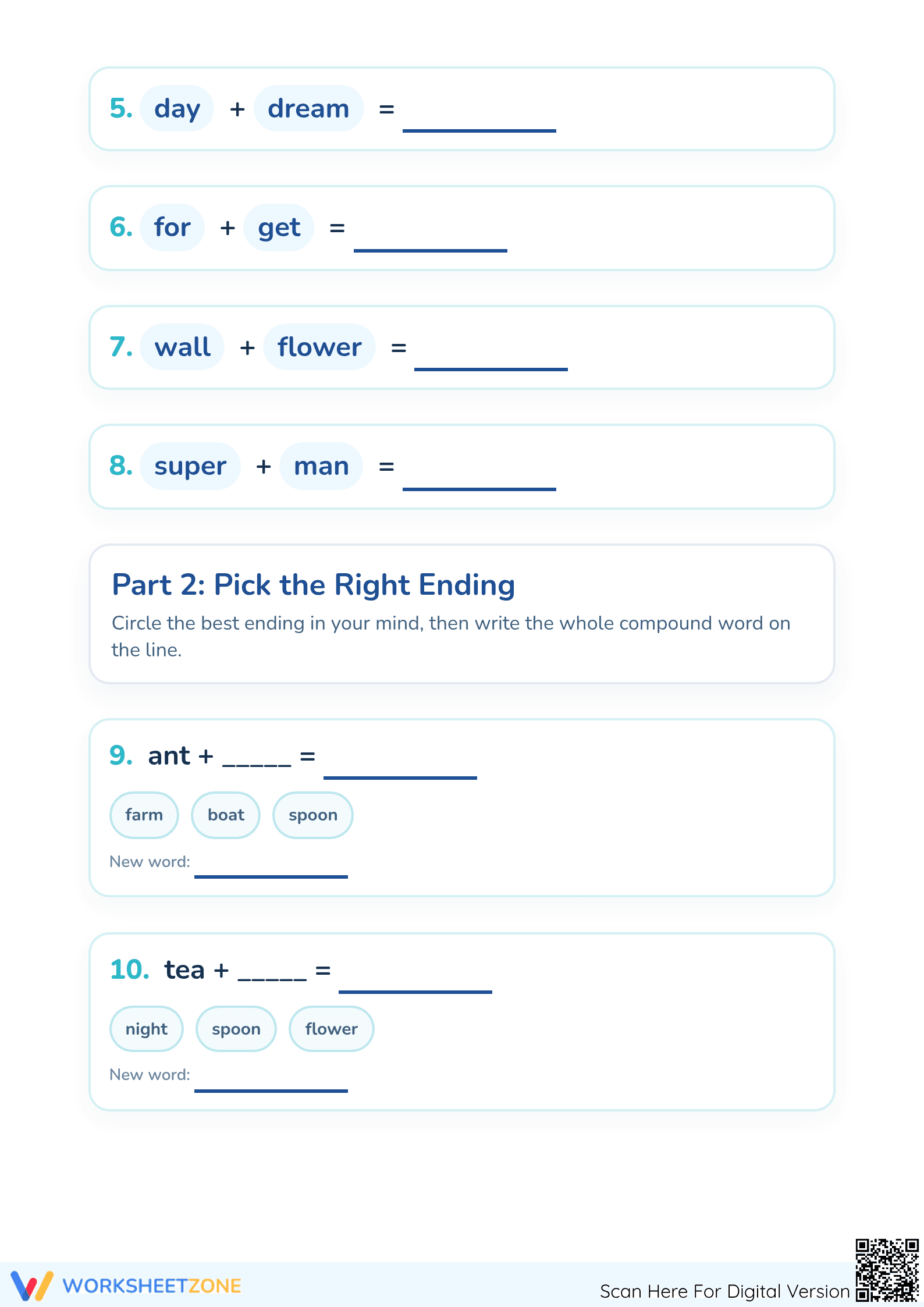 Essential Compound Words Worksheet | Grade 1 ELA Aligned - Page 2