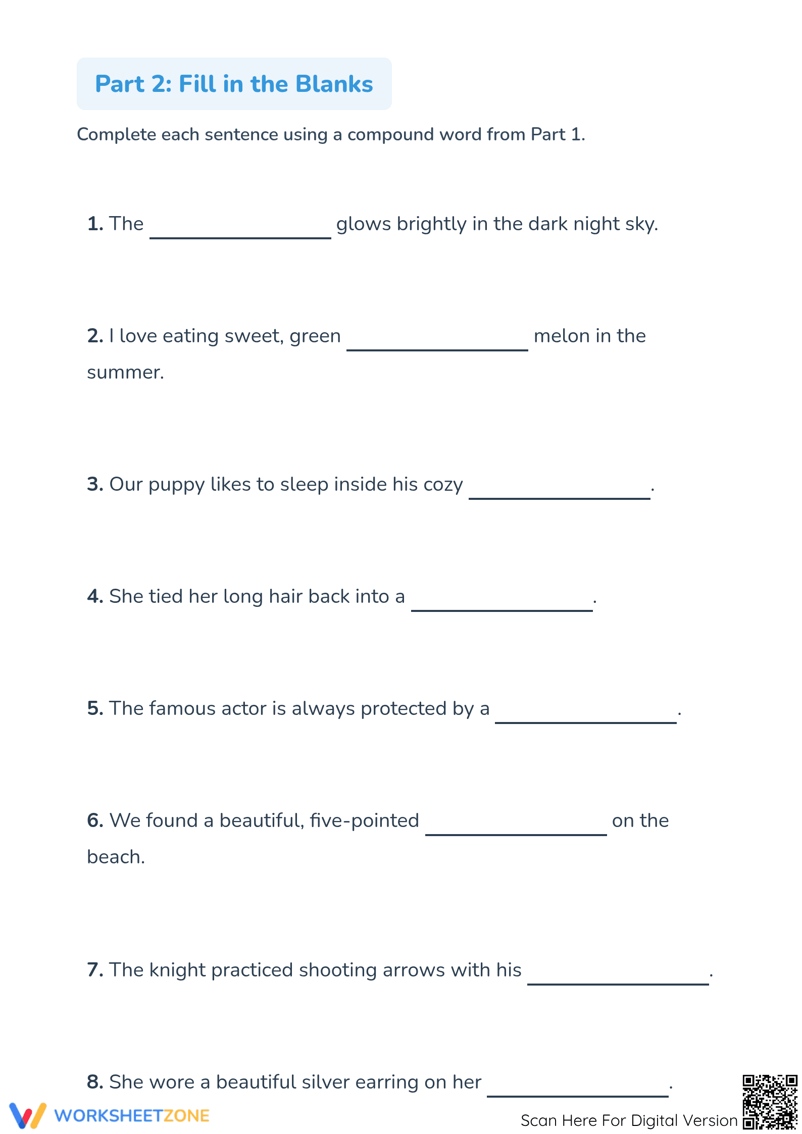Grade 1 Compound Words — Printable No-Prep Worksheet - Page 2