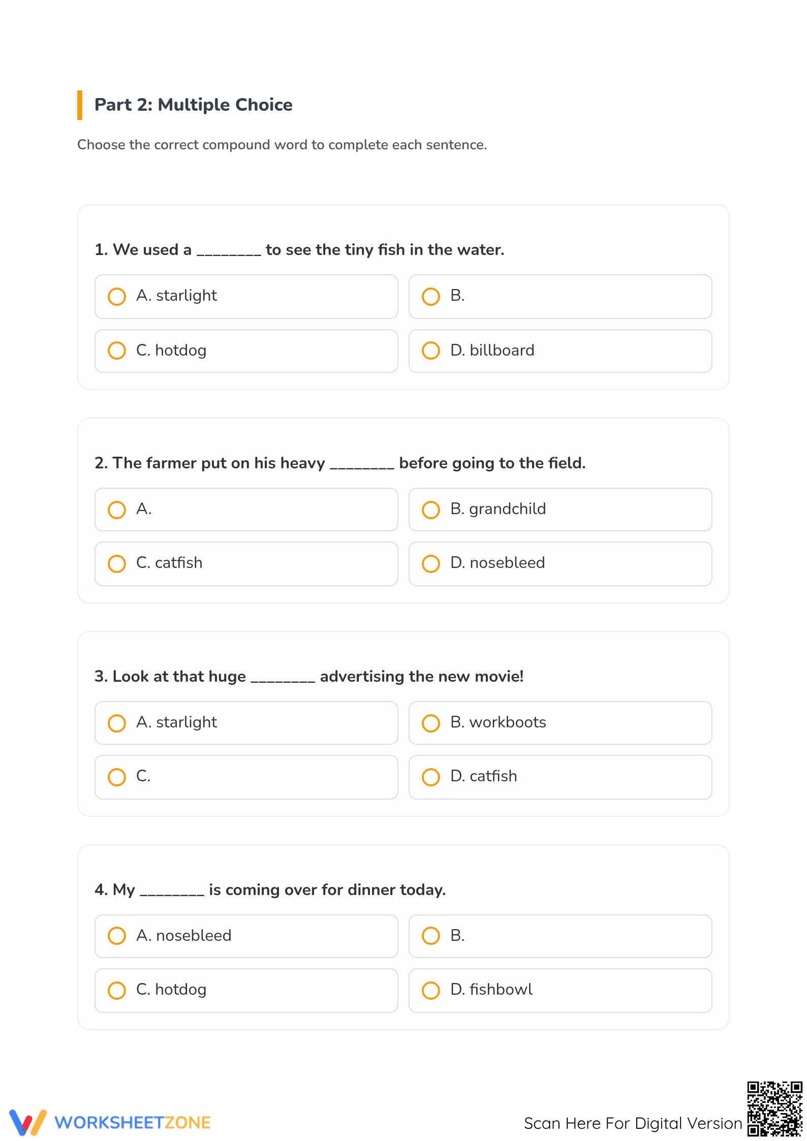 Printable Compound Words Matching Worksheet | Grade 3 ELA - Page 3