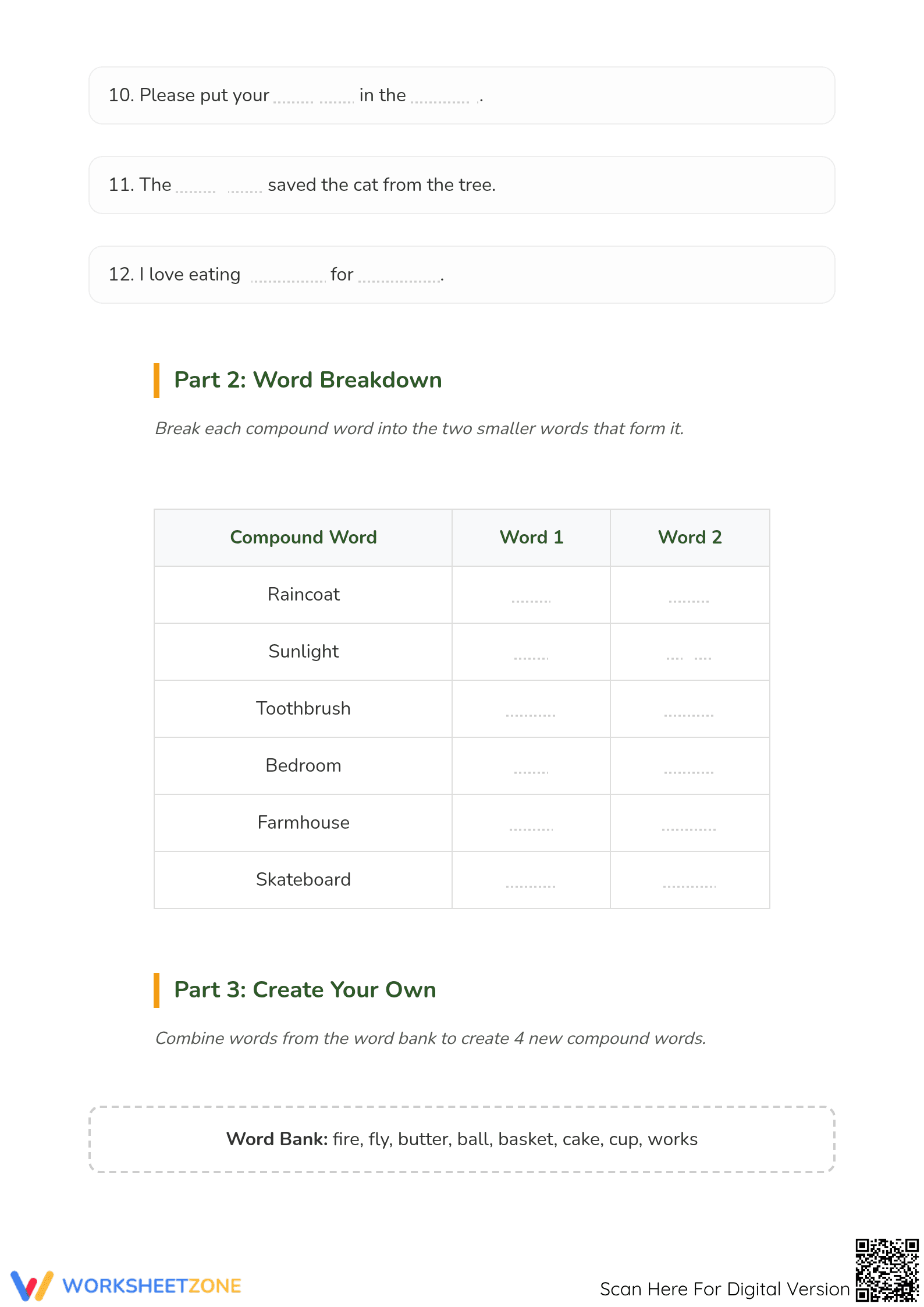 Compound Words Worksheet: Essential Grade 2-4 Practice - Page 2