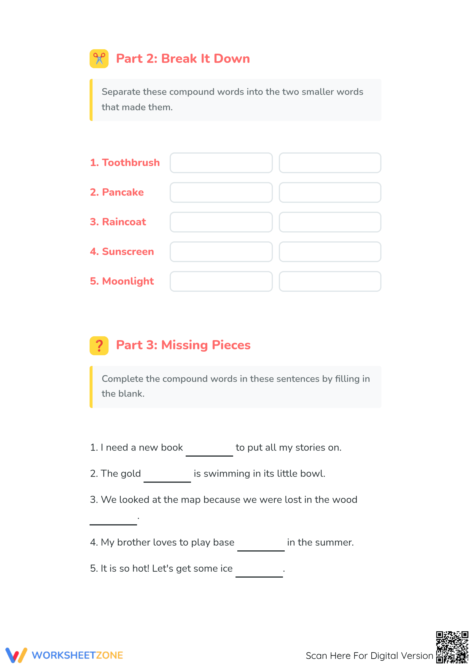 Printable Compound Words Worksheet | Grade 2 ELA Aligned - Page 2