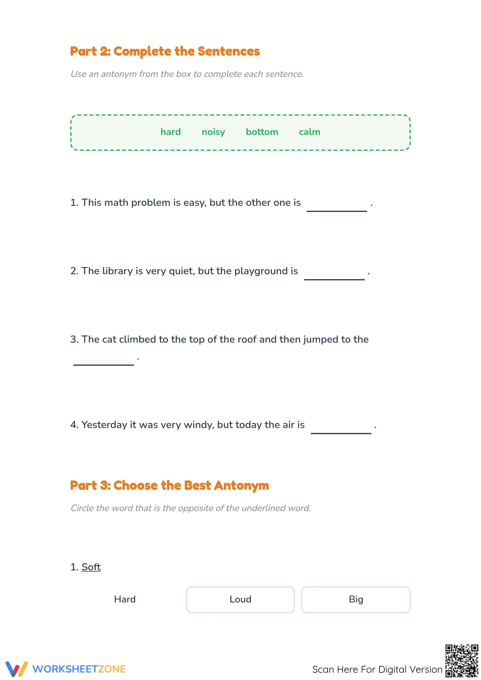 Grade 1 Antonyms Worksheet — Printable No-Prep Practice - Page 2