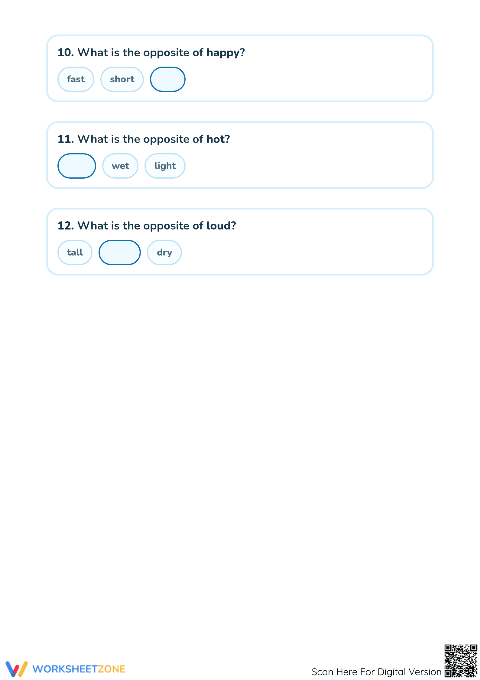 Printable Matching Antonyms Worksheet | Grade 1 ELA - Page 3