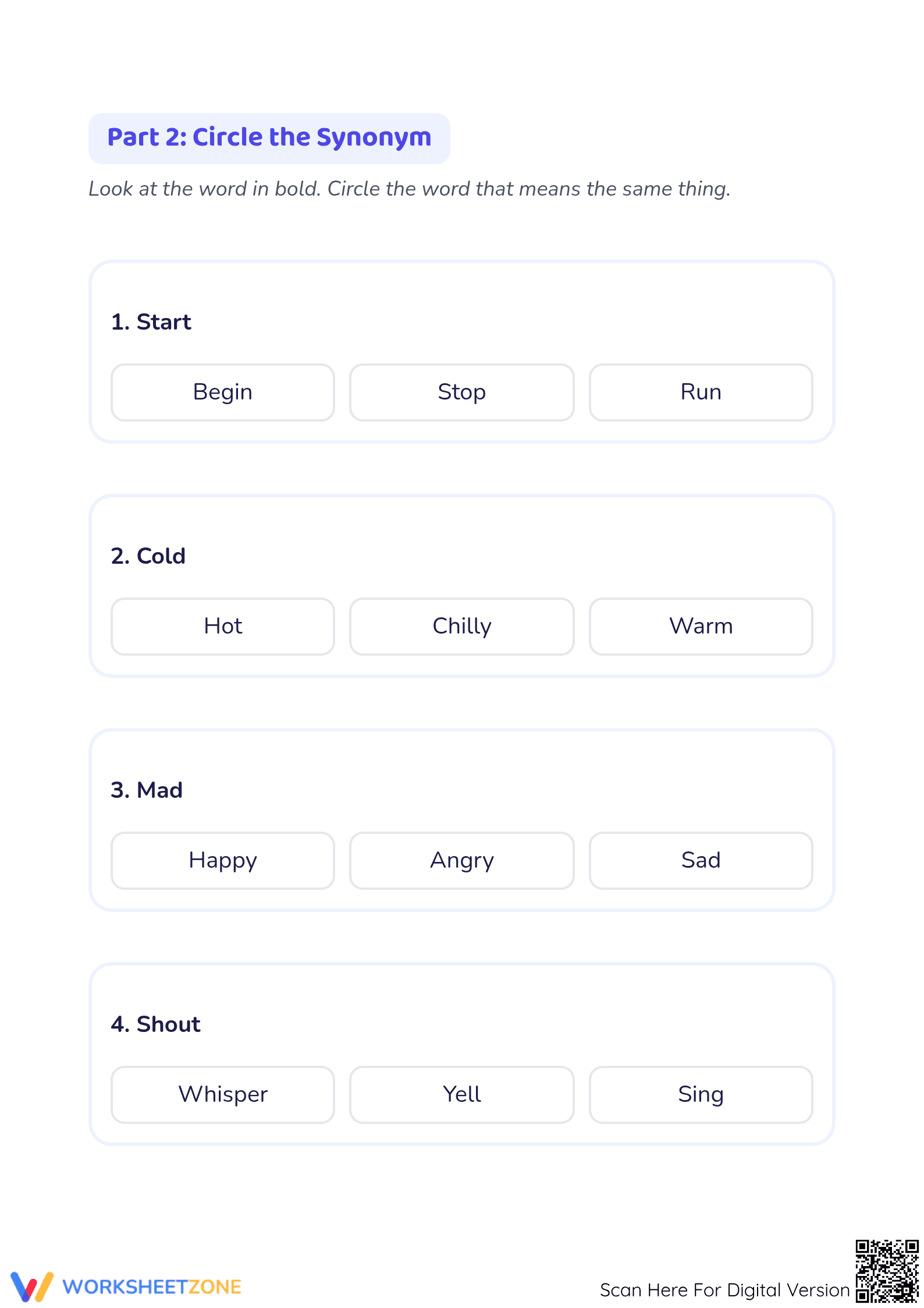 Matching Synonyms Worksheet | Printable Kindergarten ELA - Page 2