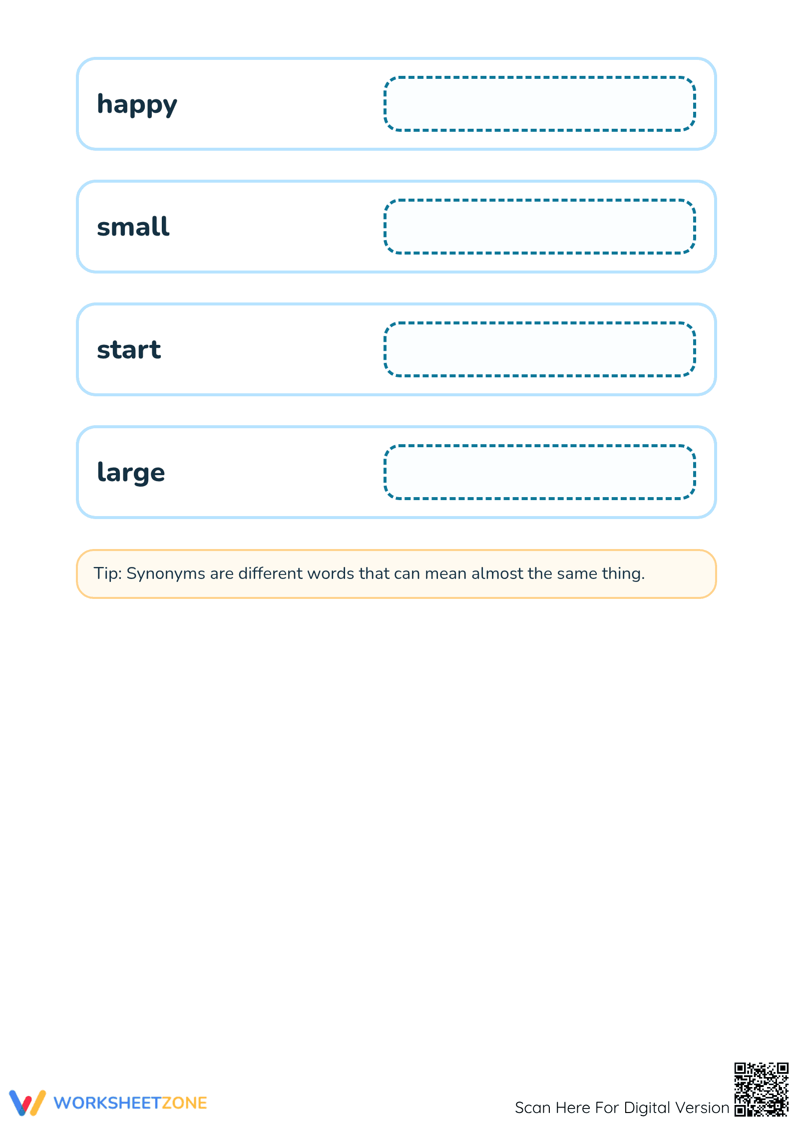 Printable Matching Synonyms Worksheet | Grade K ELA - Page 3